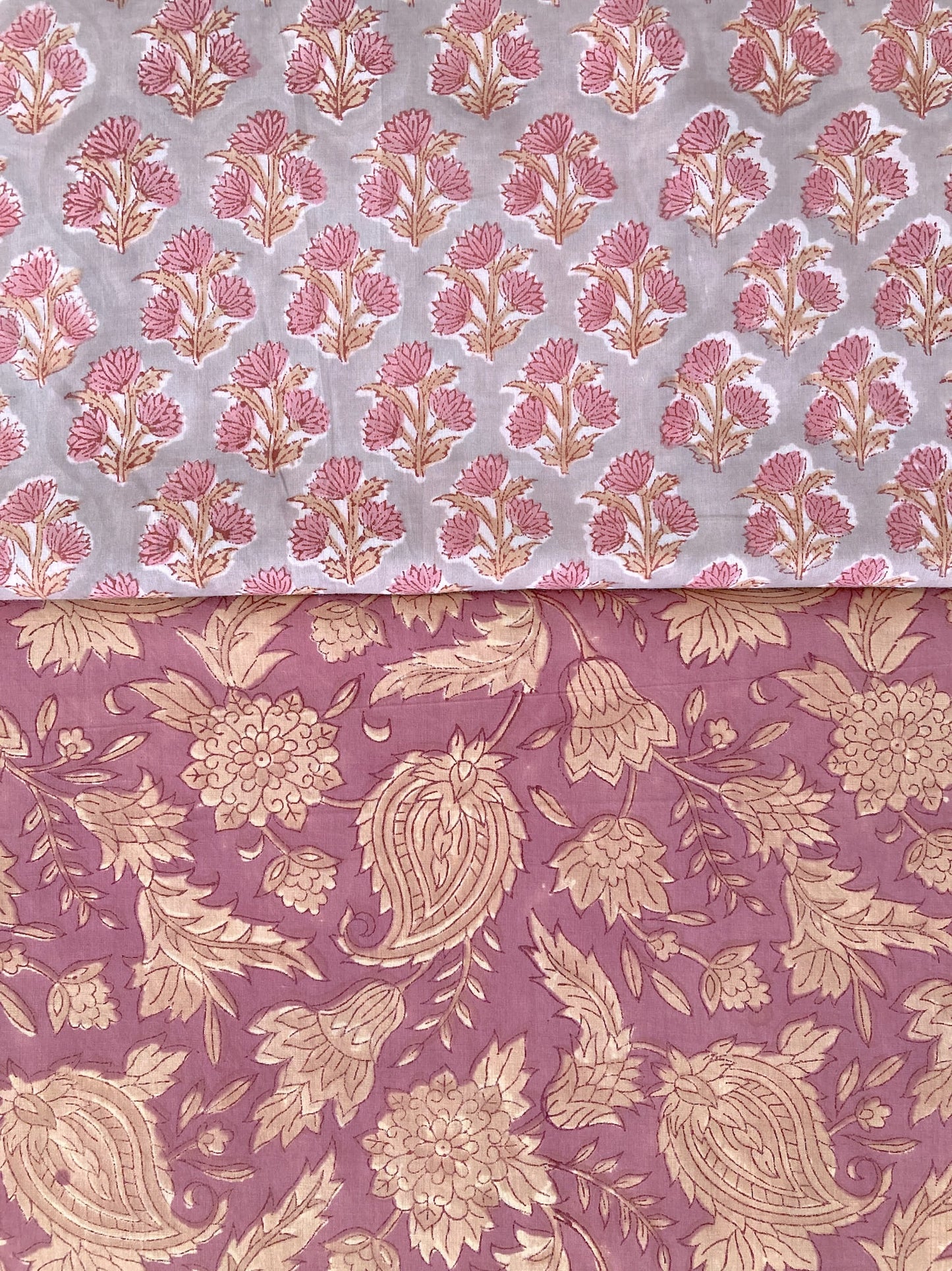 Hand Block Print Antique Purple Cotton Fabric  #298-1