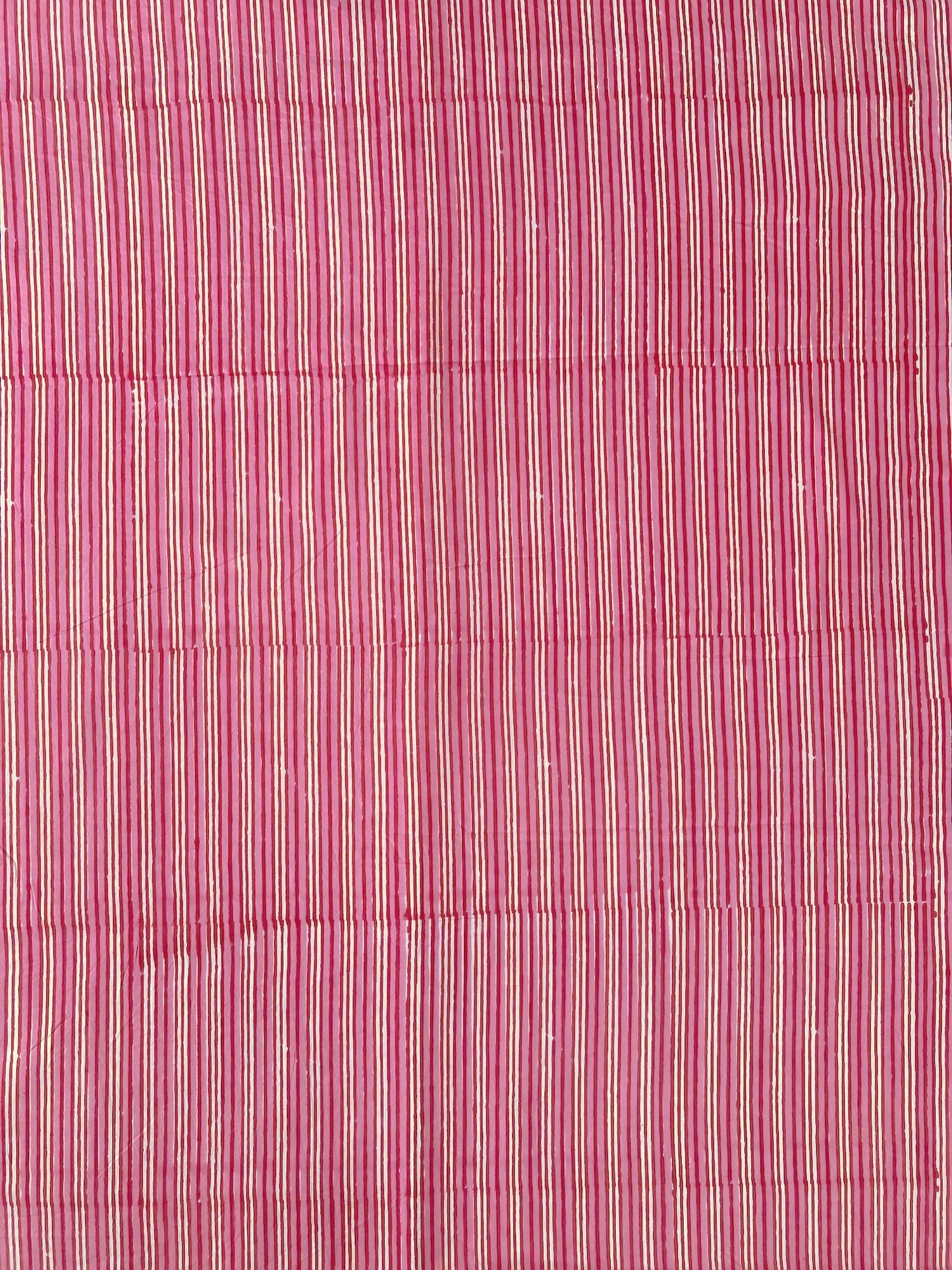 Hand Block Print Pink Brown Floral Cotton Fabric  #287-16