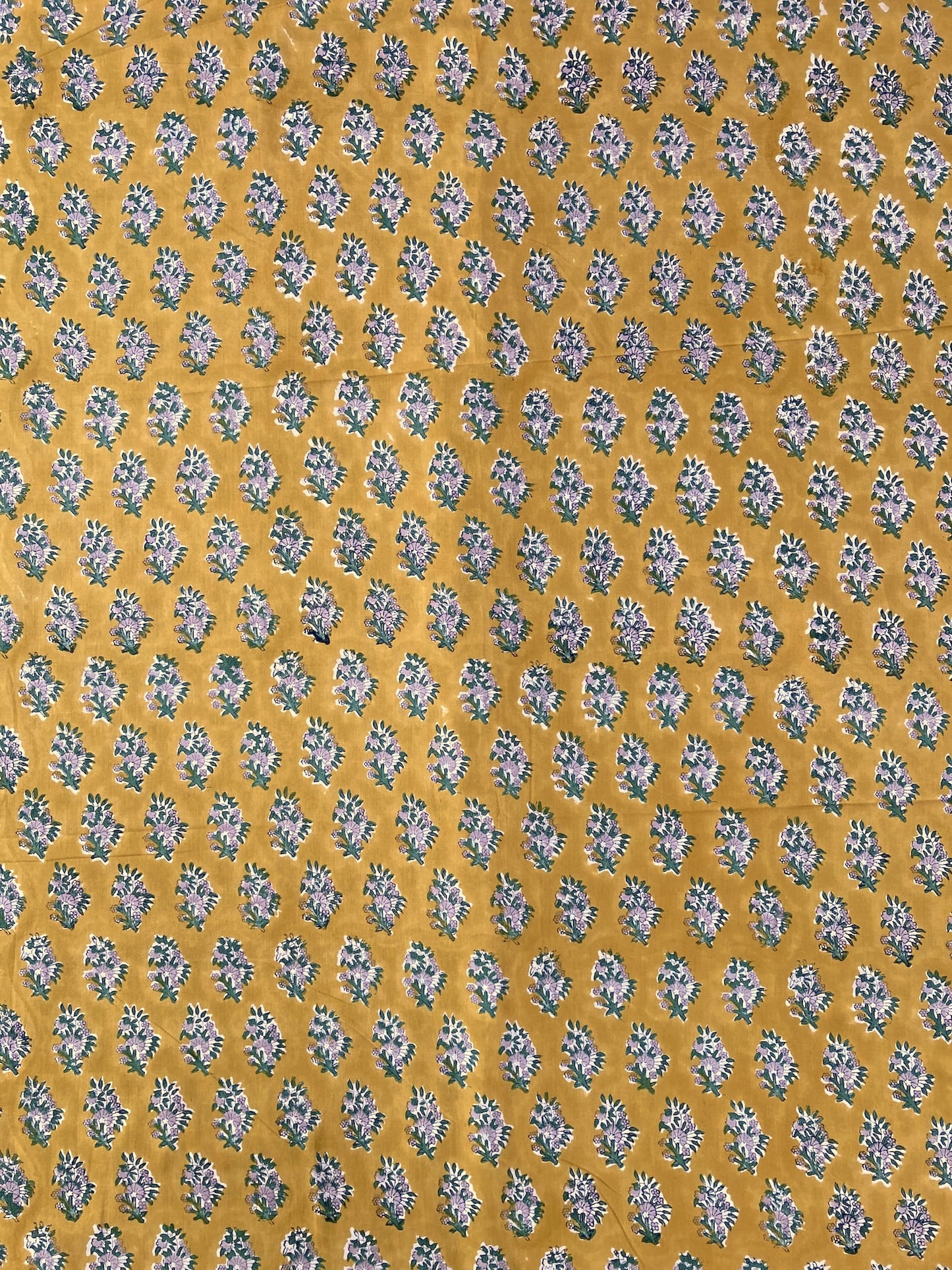 Hand Block Print  Golden Mustard Yellow Cotton Fabric  #298-8