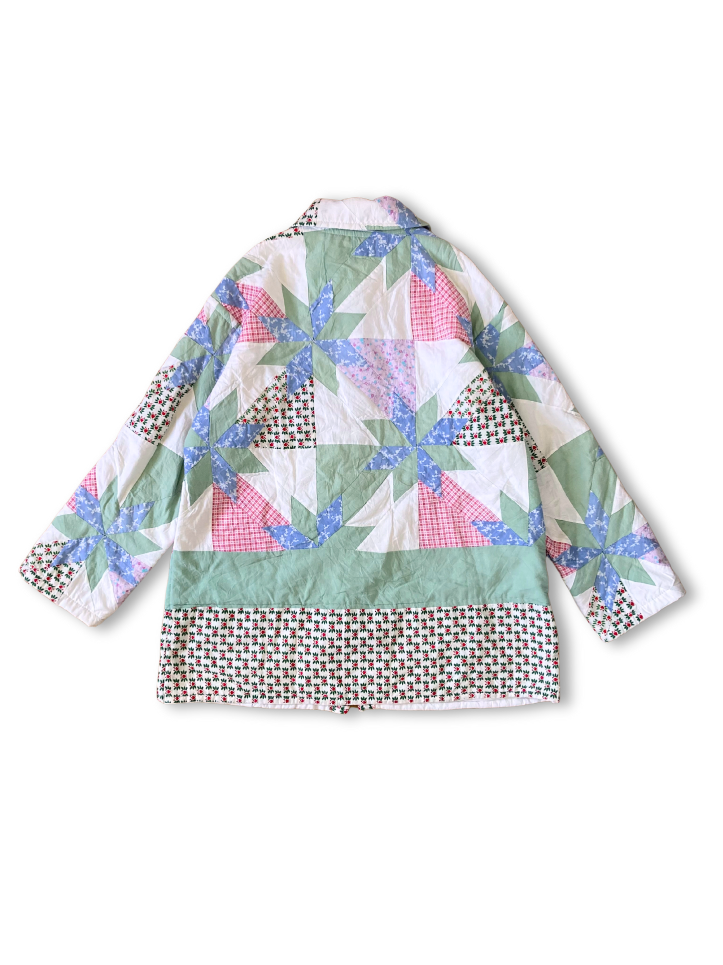 Unique Patchwork Jacket Made from Vintage Quilted Cotton