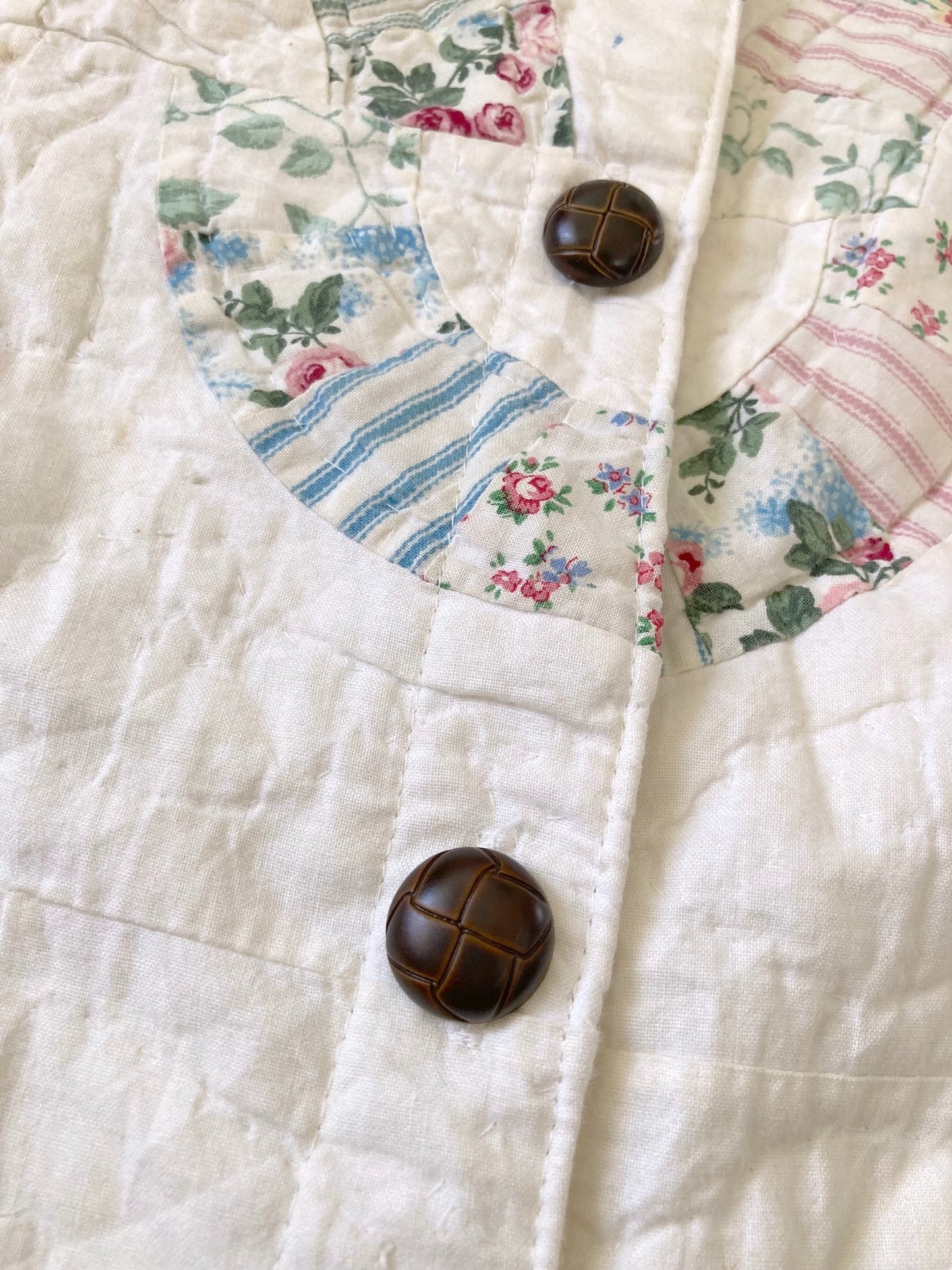 One-of-a-Kind Vintage Quilt Jacket with Scallop Trim