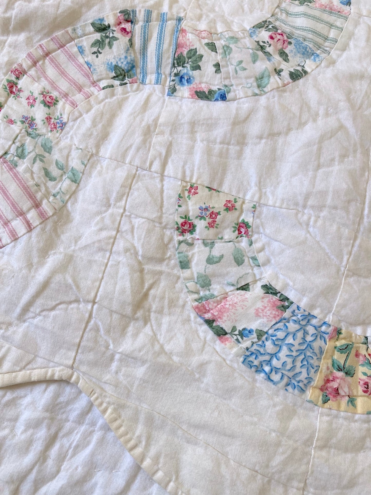 One-of-a-Kind Vintage Quilt Jacket with Scallop Trim