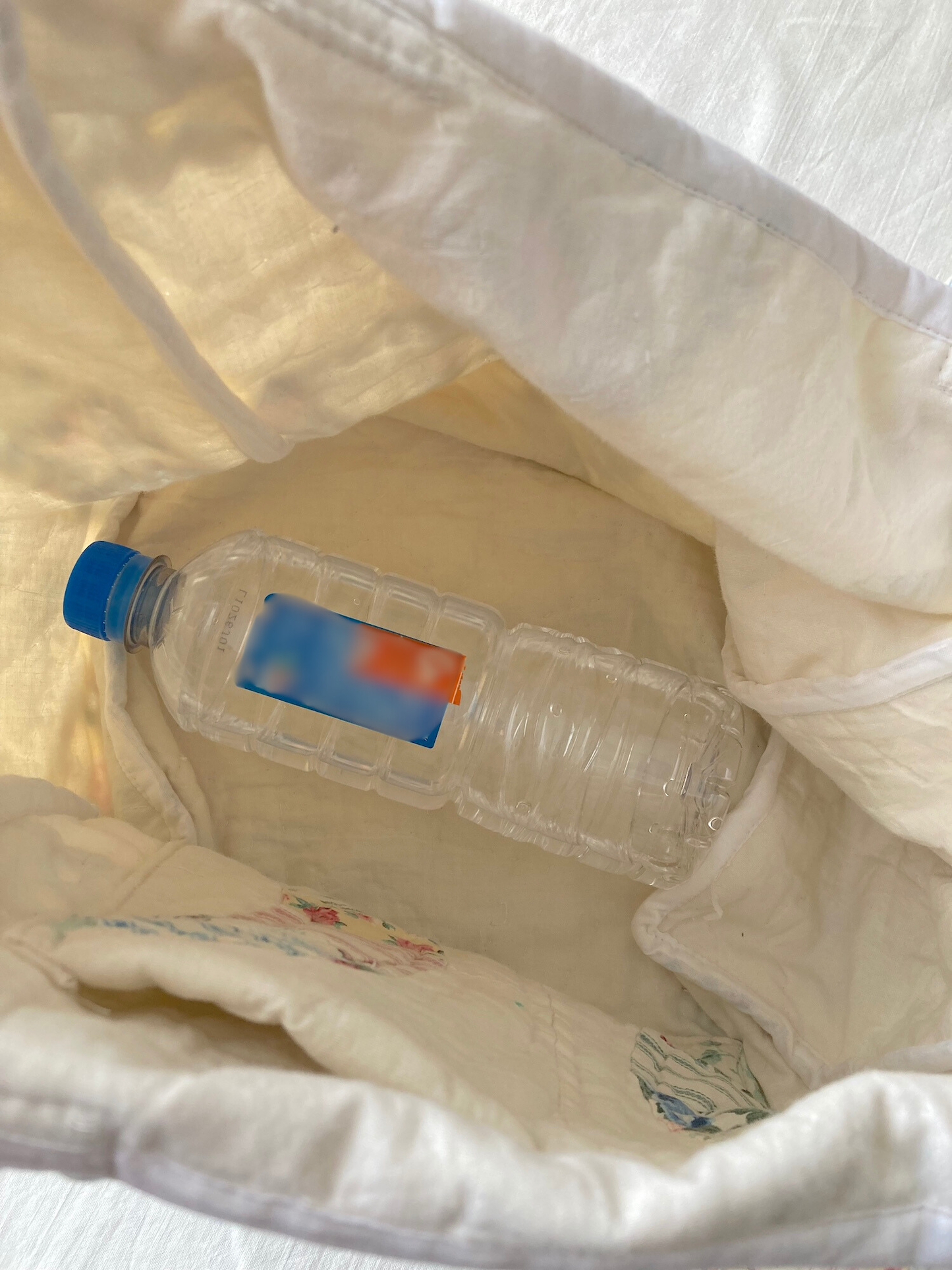 Authentic Vintage Patchwork White Quilt Tote Bag