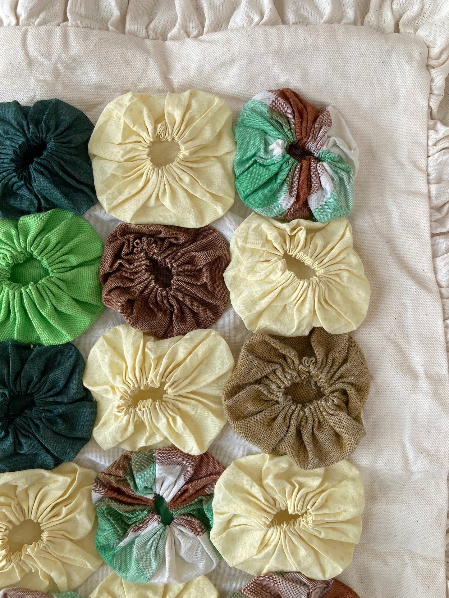 Vintage Yo Yo Quilt Cushion Cover Handmade Cotton Frill Pillow Cover 35x37cm