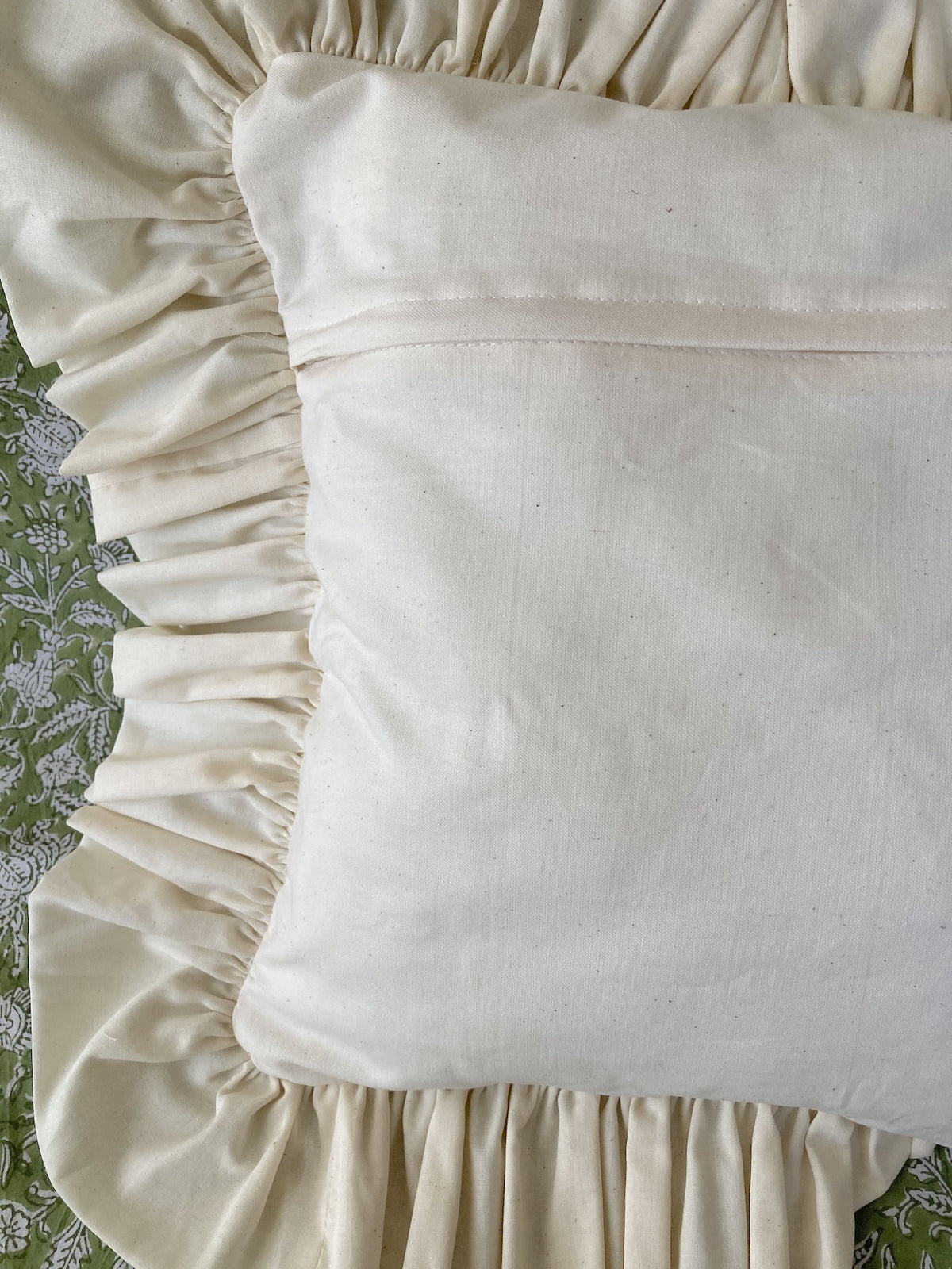 Vintage Yo Yo Quilt Cushion Cover Handmade Cotton Frill Pillow Cover 35x37cm