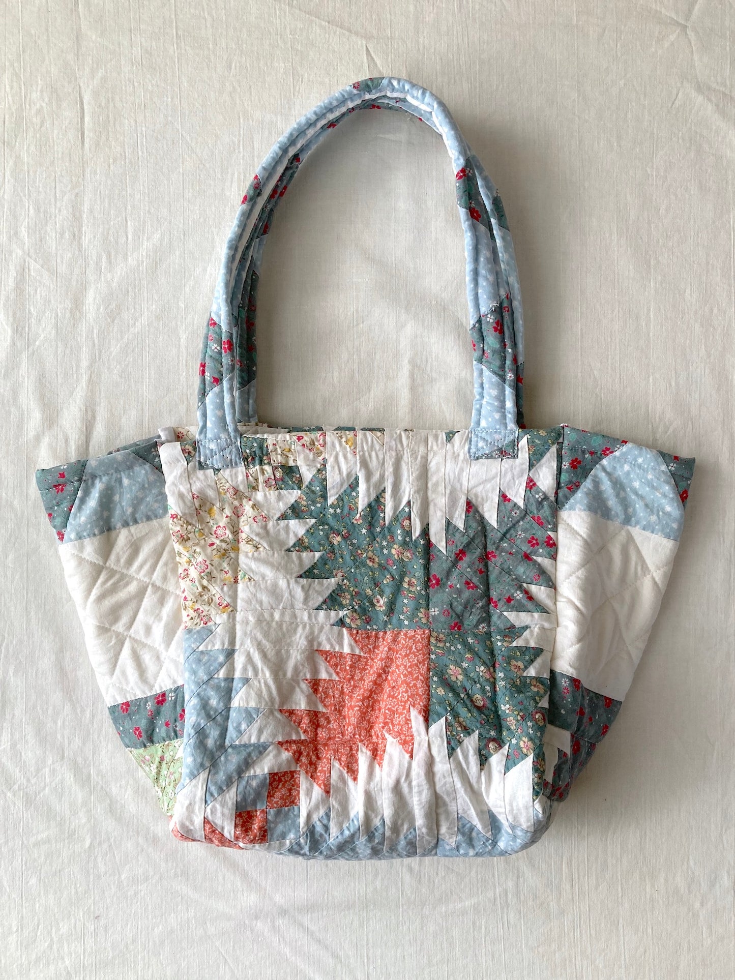 Authentic Vintage Patchwork Quilt Tote Bag