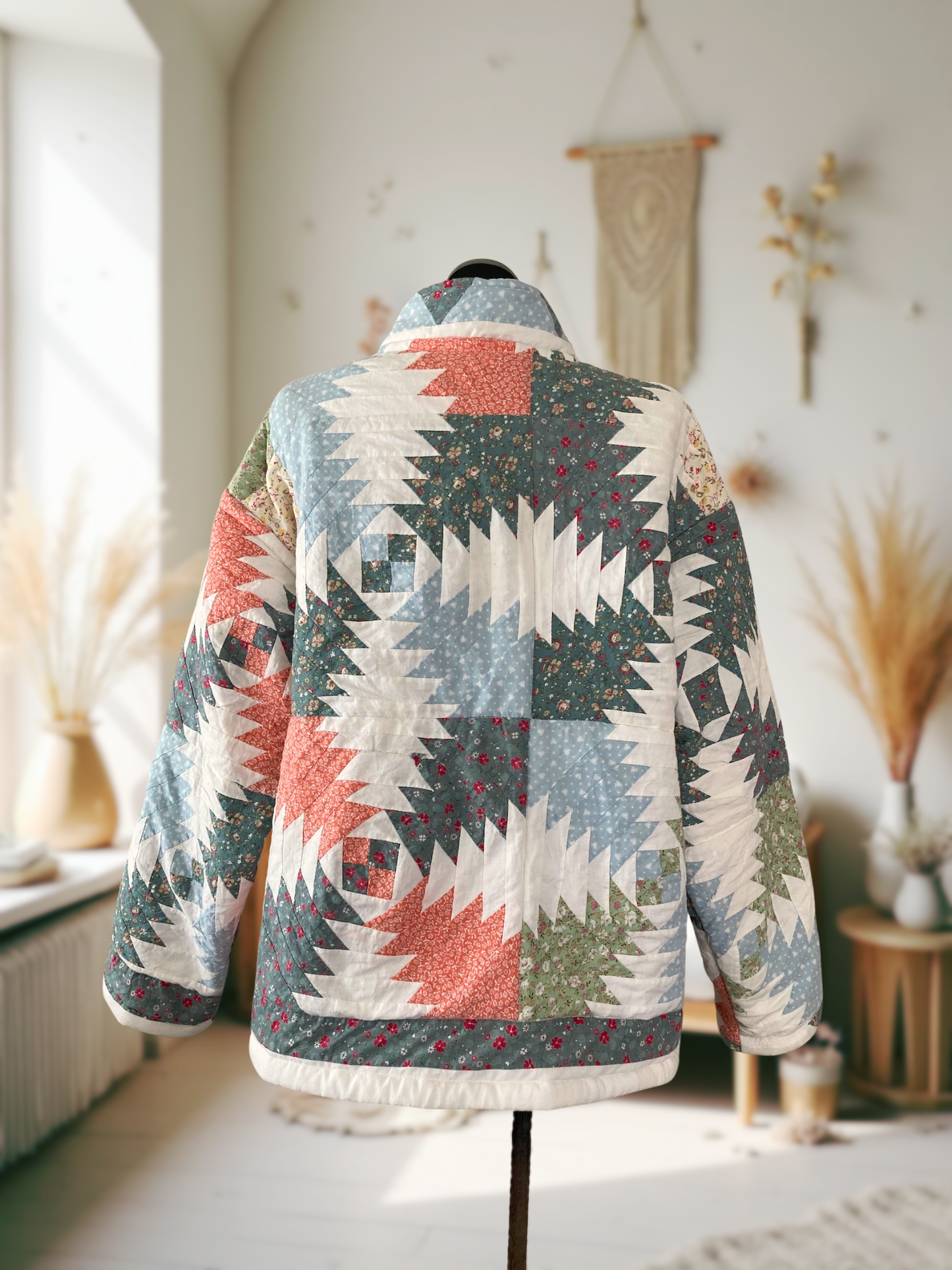 One-of-a-Kind Vintage Quilt Jacket Native American Pattern
