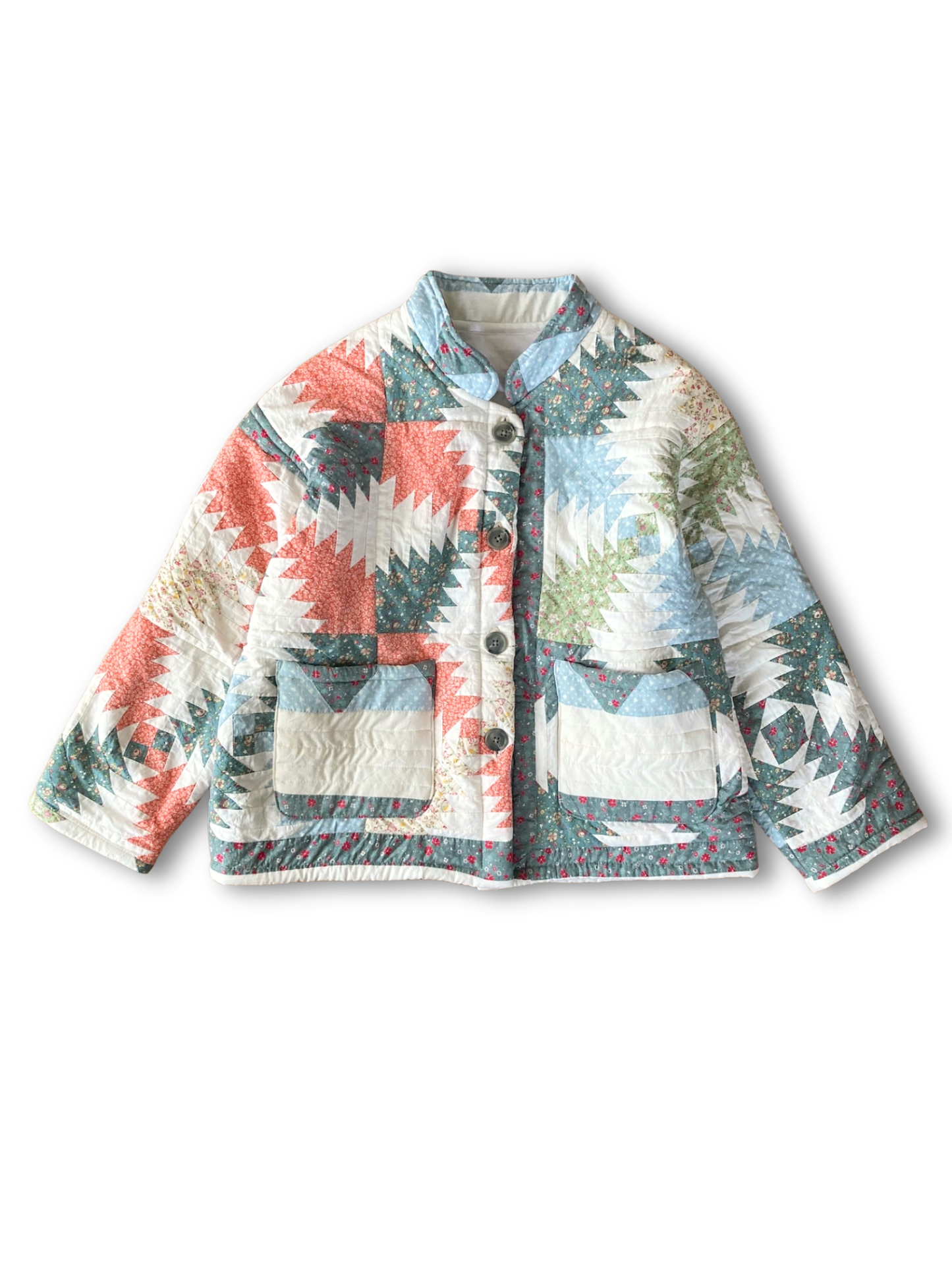 One-of-a-Kind Vintage Quilt Jacket Native American Pattern