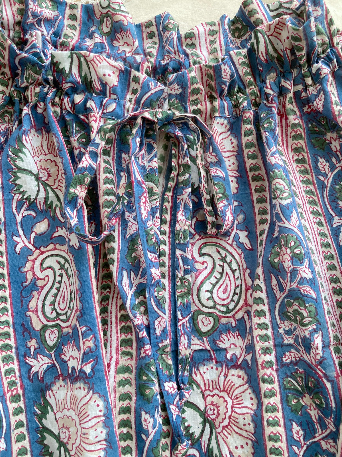 【custom order】 Hand Block Print Band Collar Split Neck Dress - Blouse #Bella