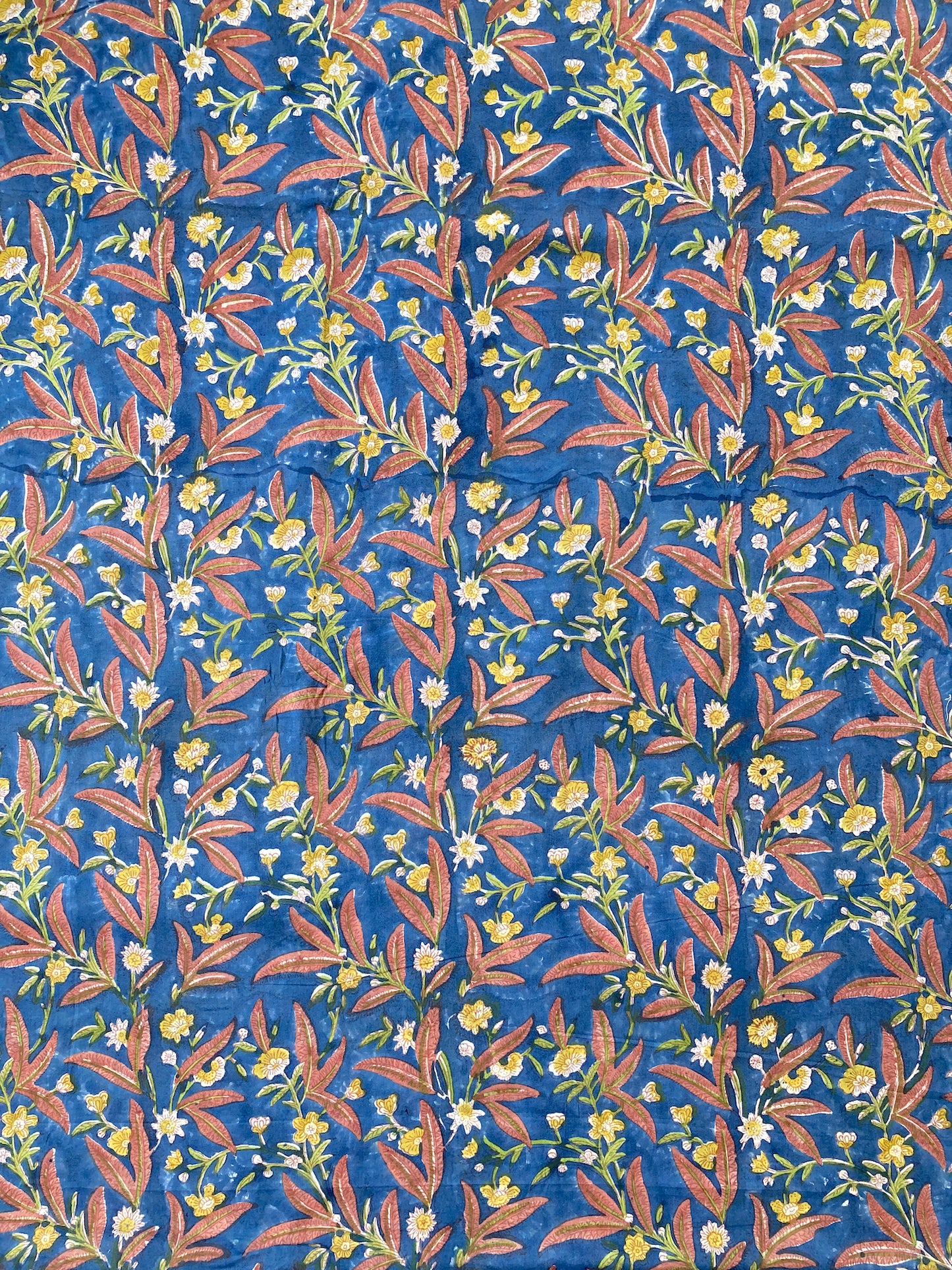 Hand Block Printed Cotton Fabric Blue #221-3