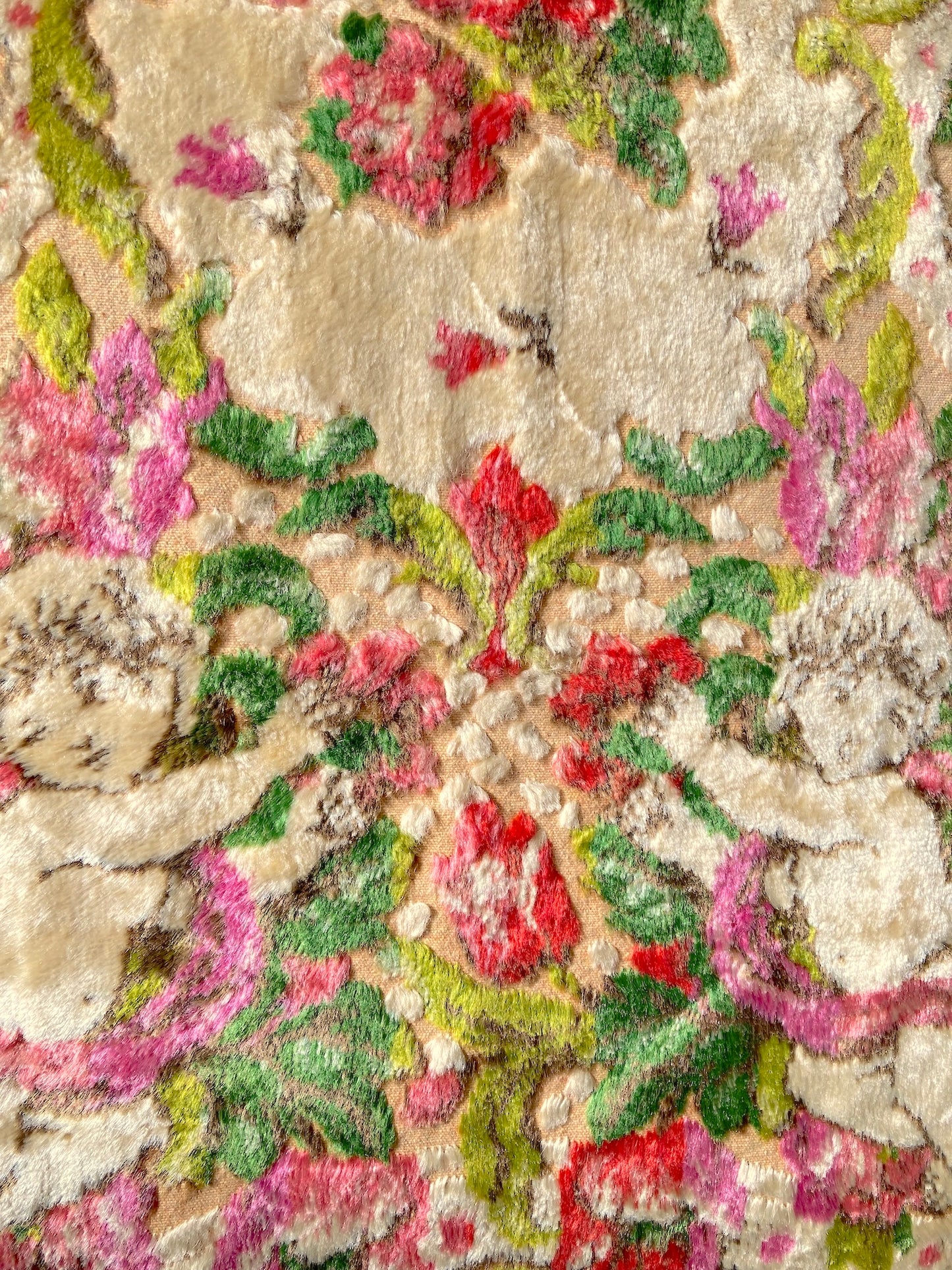 Vintage Velvet Angel Tapestry Mini Rug  1970s–80s European Textile