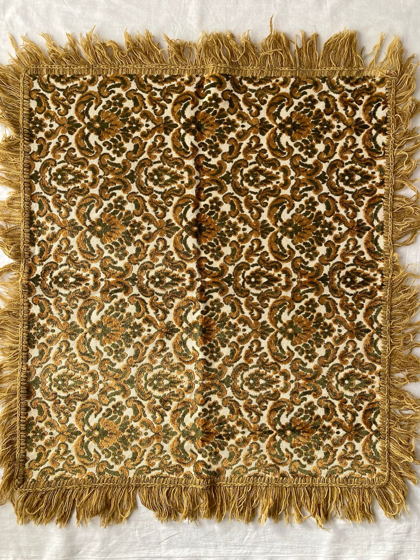 Vintage Textured Mini Cloth in Gold Yellow & Smoky Green