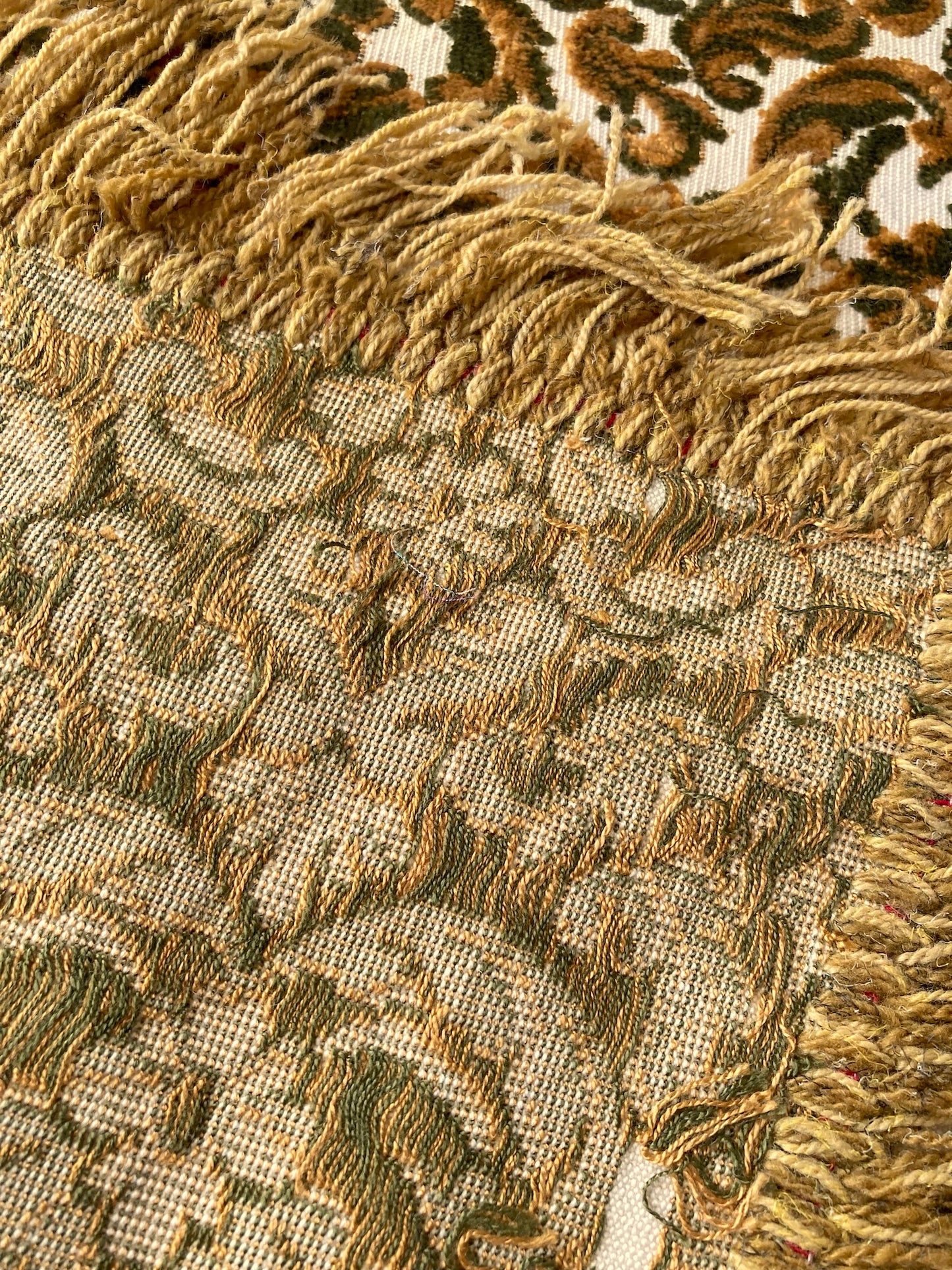 Vintage Textured Mini Cloth in Gold Yellow & Smoky Green