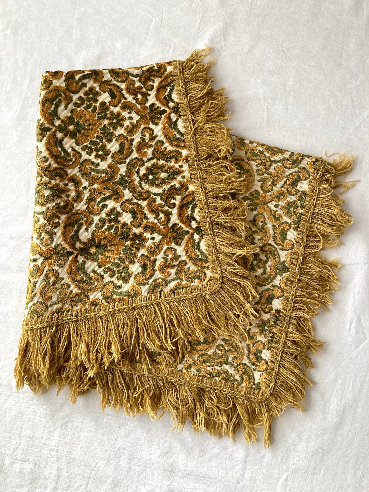 Vintage Textured Mini Cloth in Gold Yellow & Smoky Green