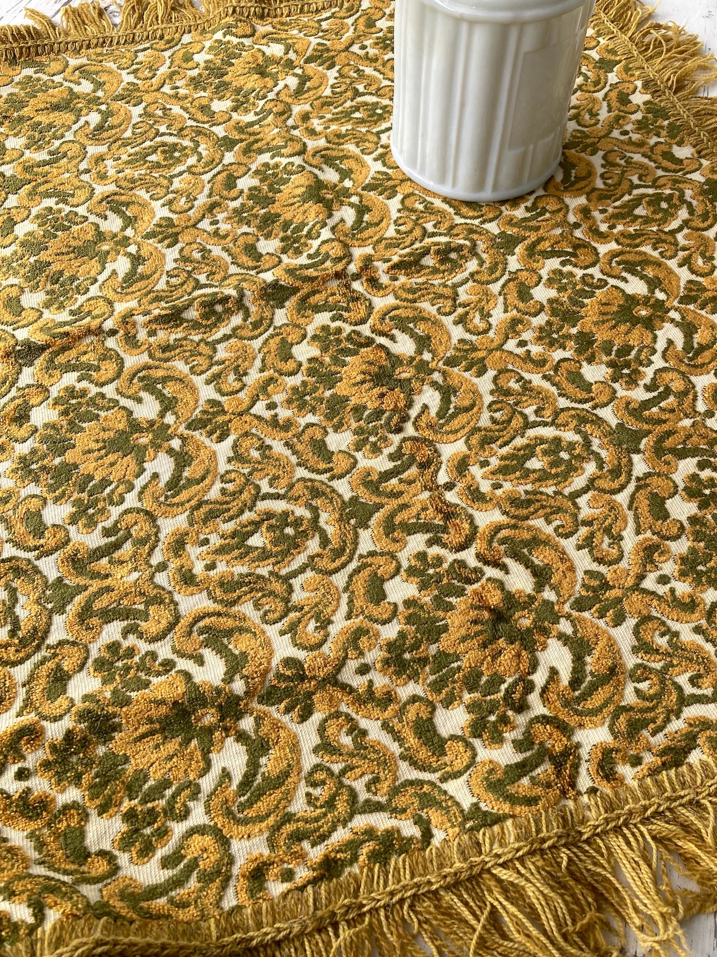 Vintage Textured Mini Cloth in Gold Yellow & Smoky Green