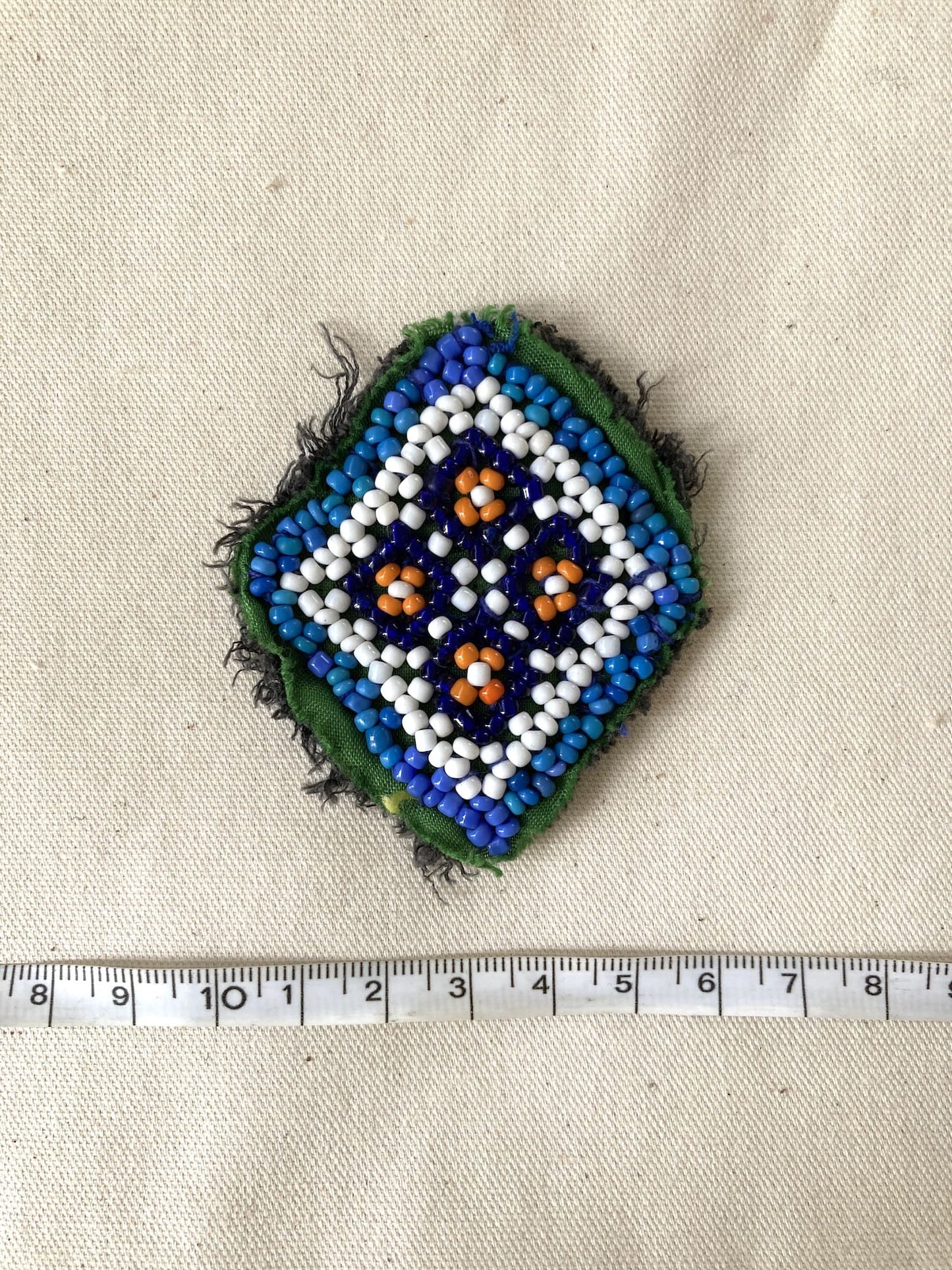 Afghan Tribal Beaded Applique, Small Handmade Mirror Embroidery Patch