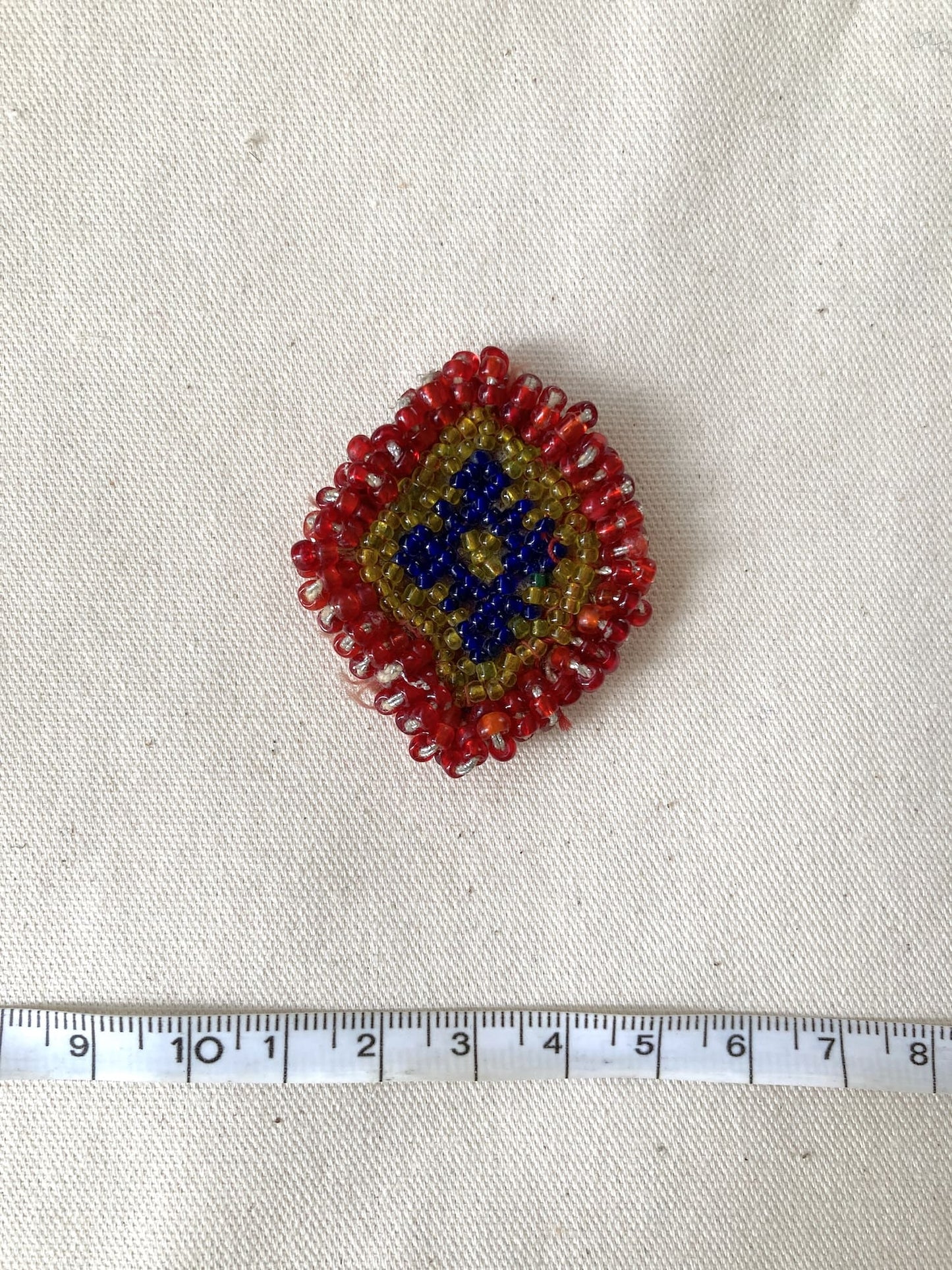 Afghan Tribal Beaded Applique, Small Handmade Mirror Embroidery Patch