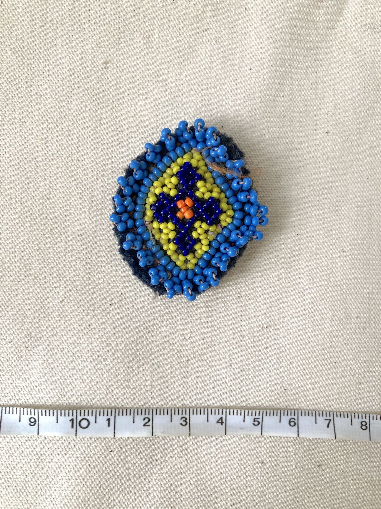 Afghan Tribal Beaded Applique, Small Handmade Mirror Embroidery Patch
