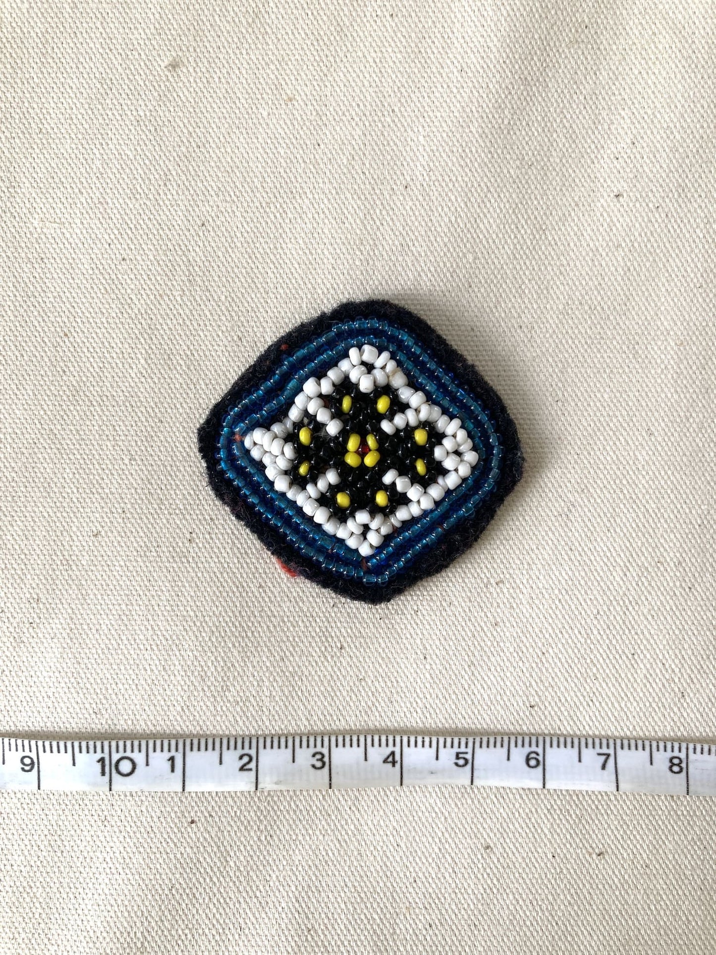 Afghan Tribal Beaded Applique, Small Handmade Mirror Embroidery Patch