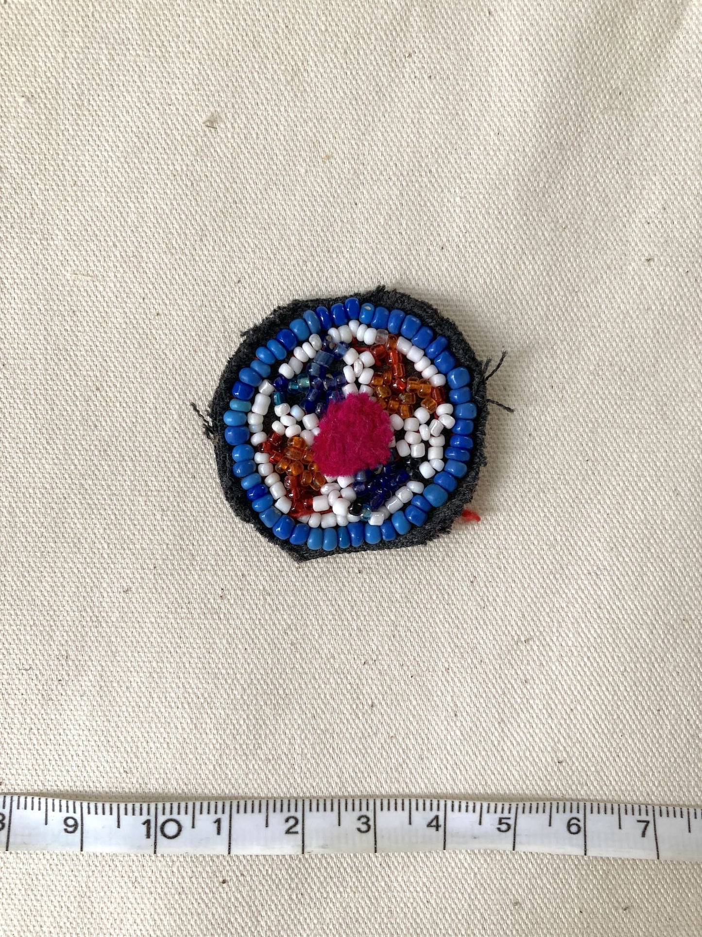 Afghan Tribal Beaded Applique, Small Handmade Mirror Embroidery Patch