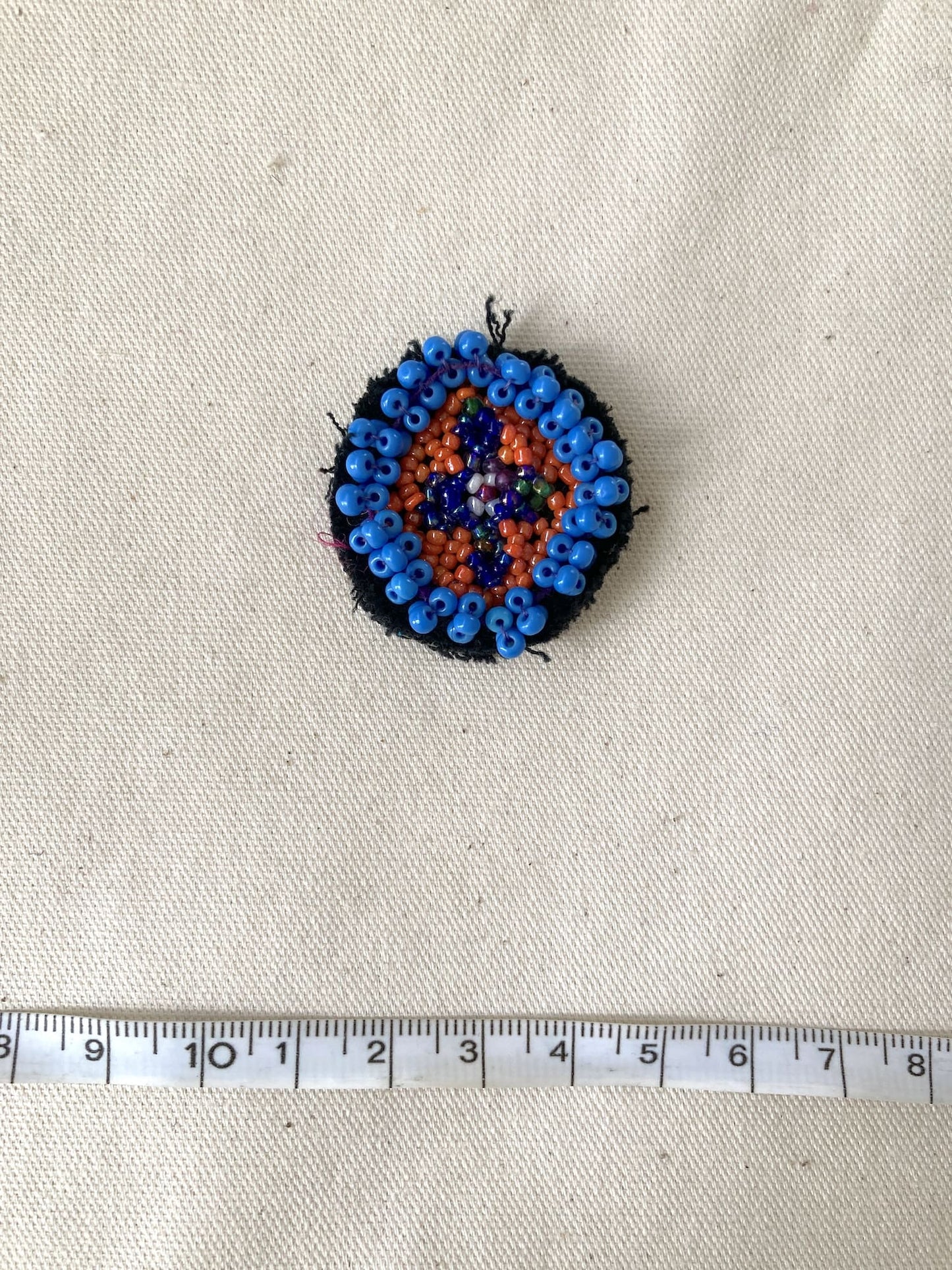 Afghan Tribal Beaded Applique, Small Handmade Mirror Embroidery Patch