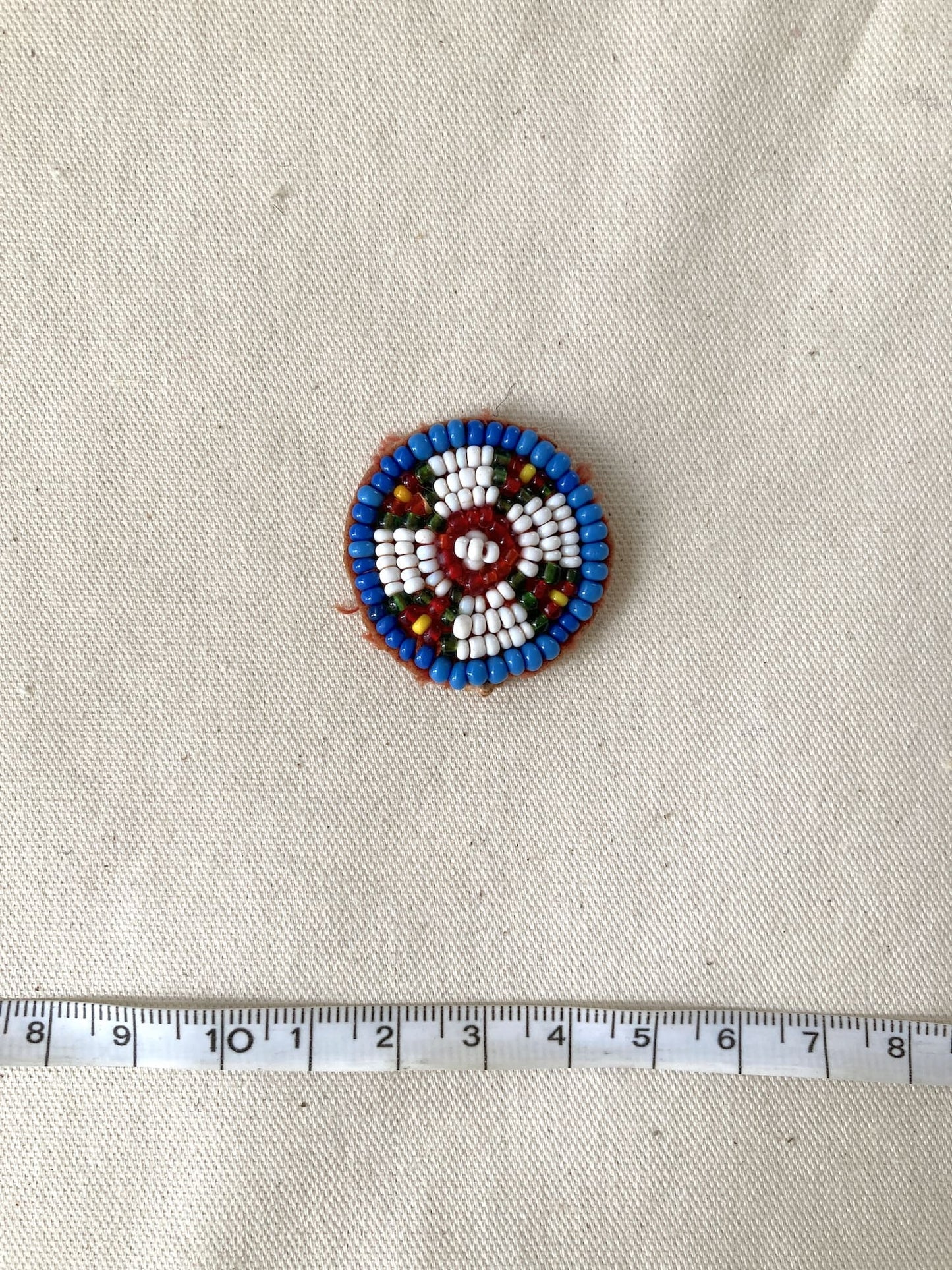 Afghan Tribal Beaded Applique, Small Handmade Mirror Embroidery Patch