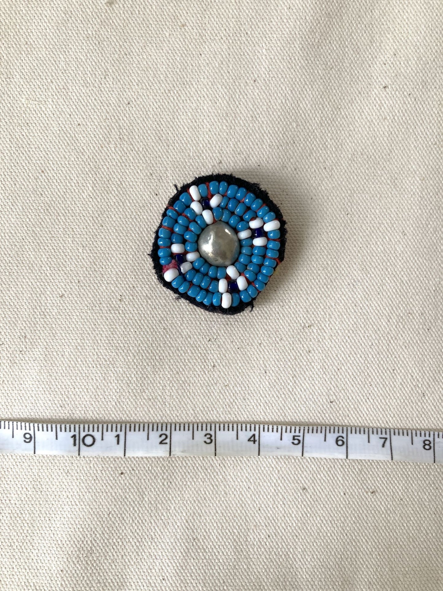 Afghan Tribal Beaded Applique, Small Handmade Mirror Embroidery Patch
