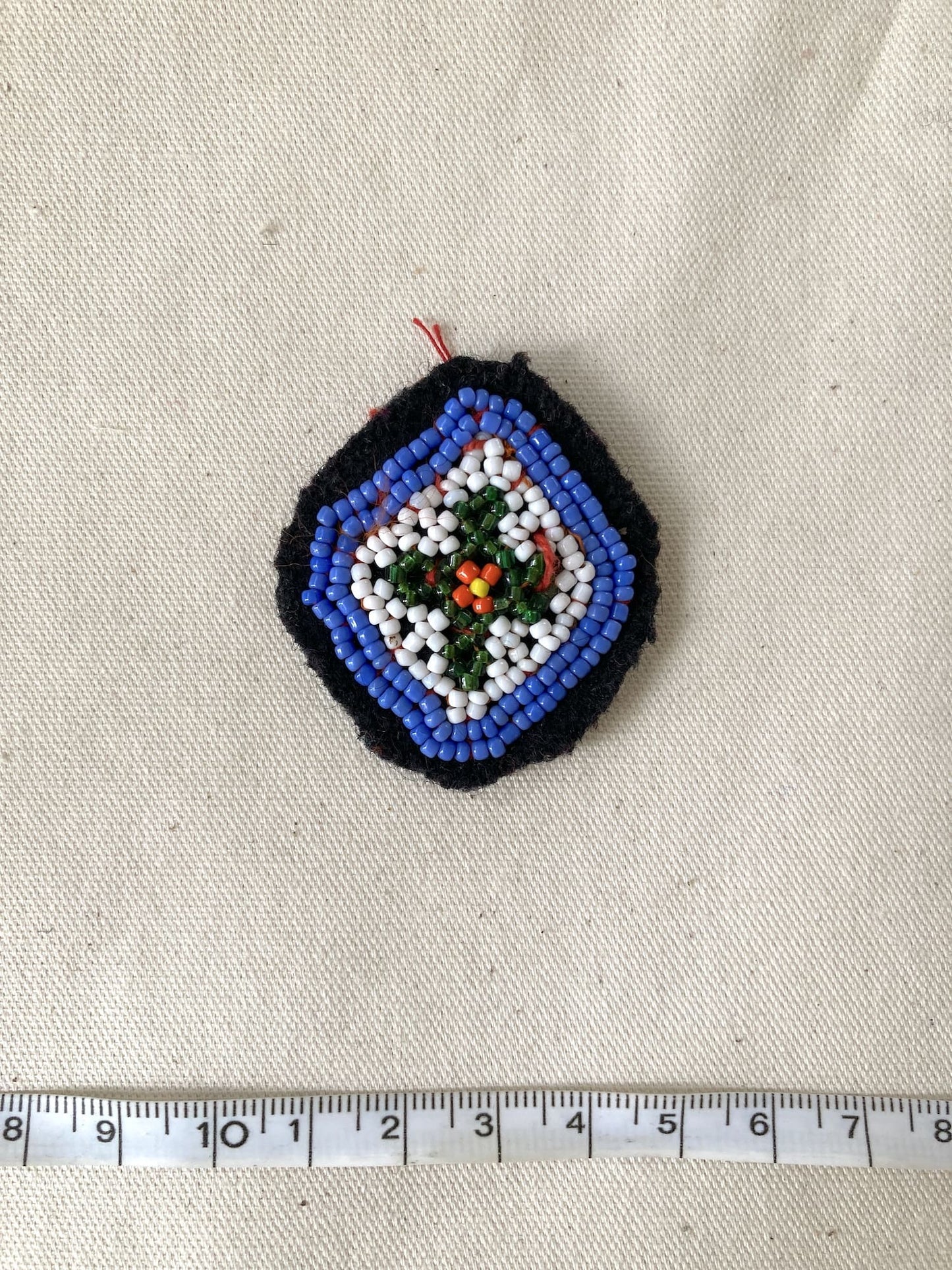 Afghan Tribal Beaded Applique, Small Handmade Mirror Embroidery Patch