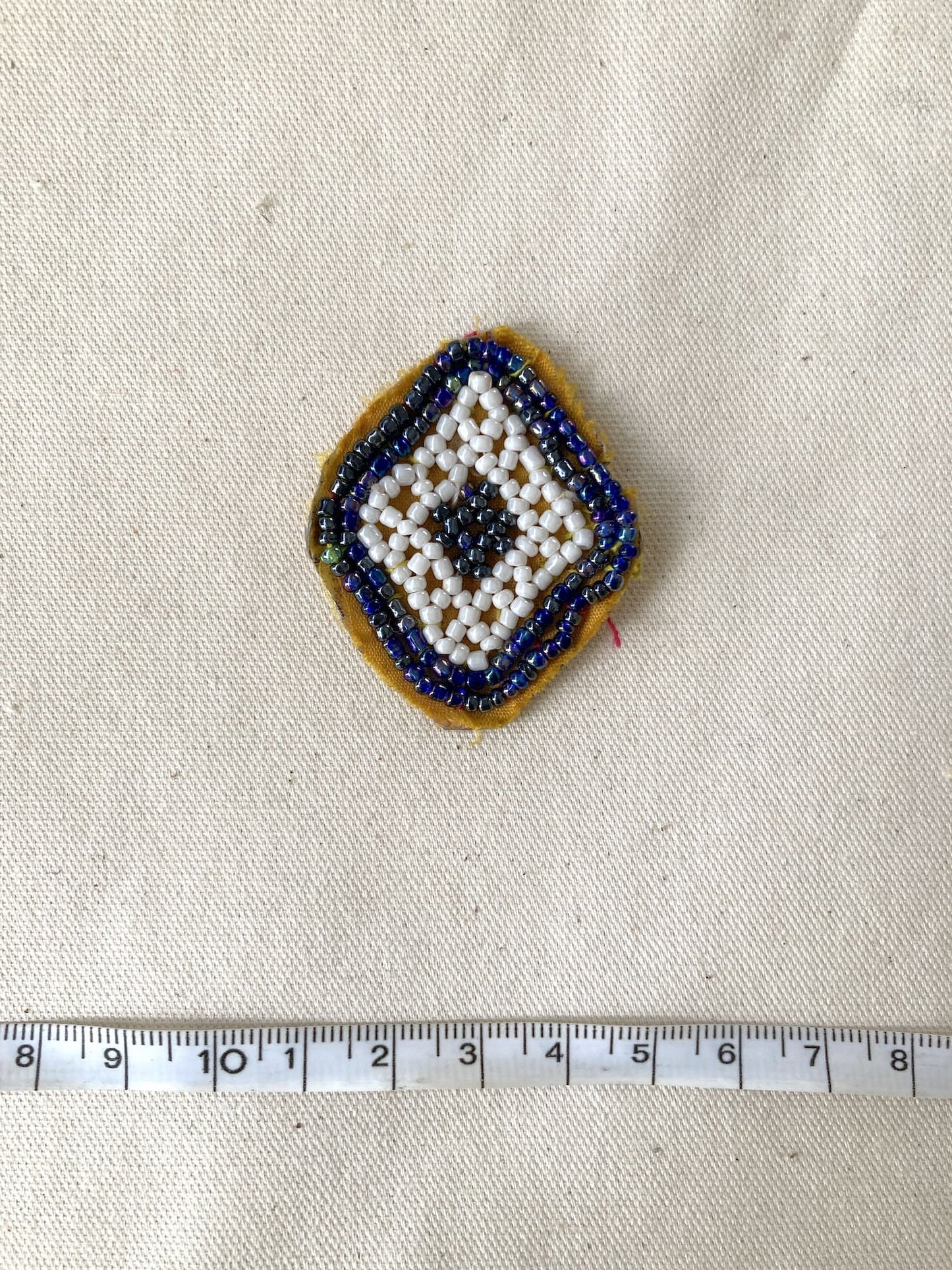 Afghan Tribal Beaded Applique, Small Handmade Mirror Embroidery Patch
