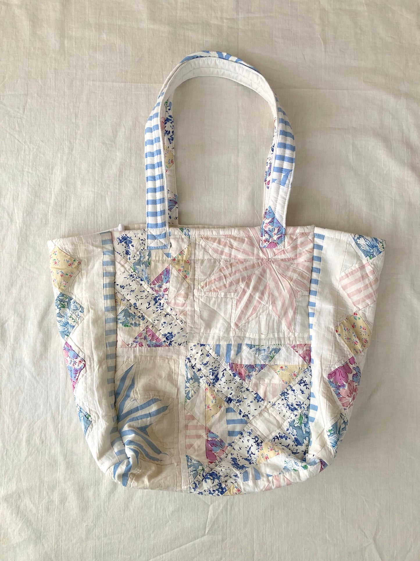 Authentic Vintage Patchwork Quilt Tote Bag