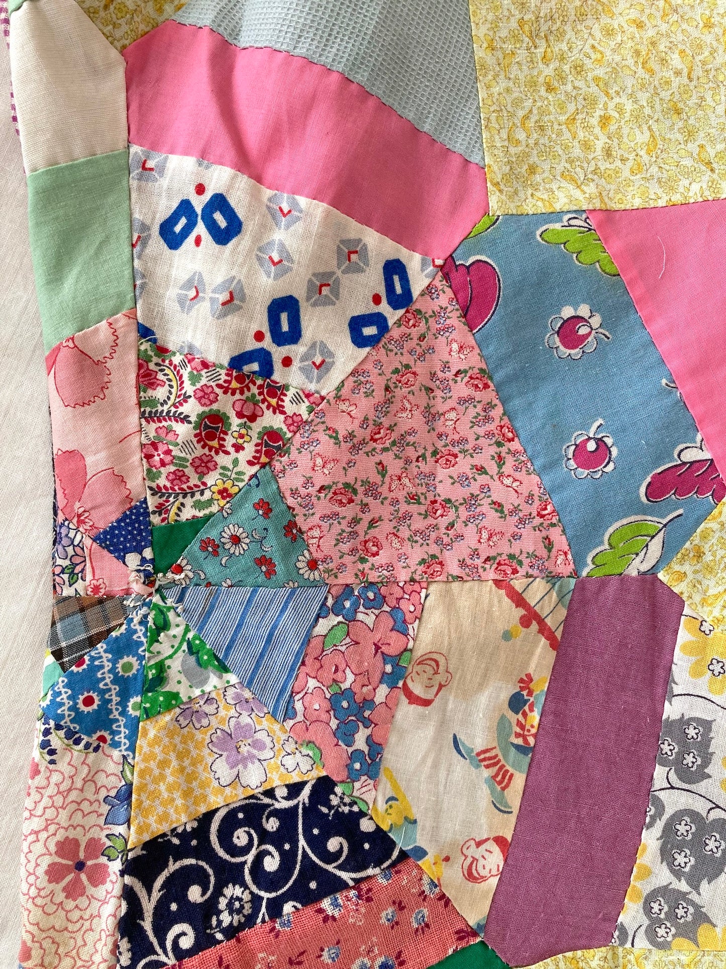 Handmade Relaxed-Fit Pants Made from Vintage Embroidered Fabric with Side Pockets