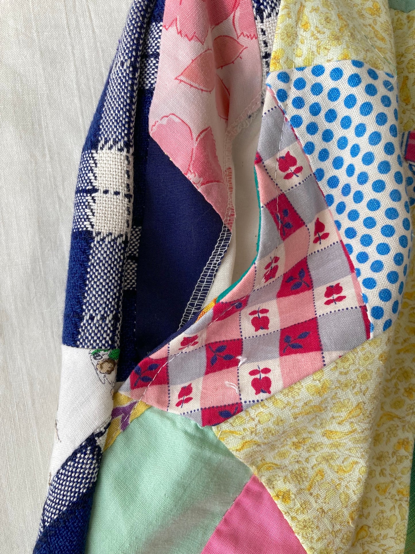 Handmade Relaxed-Fit Pants Made from Vintage Embroidered Fabric with Side Pockets