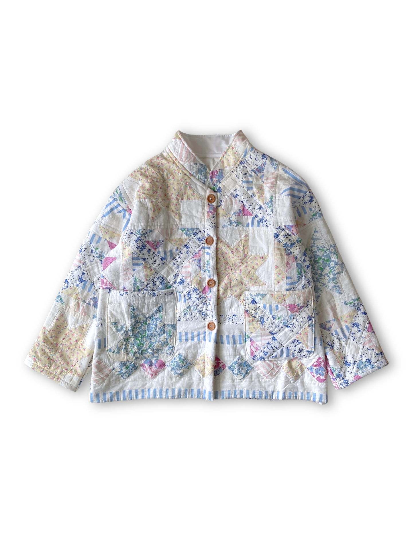 One-of-a-Kind Vintage Quilt Jacket Star & Diamond Pattern