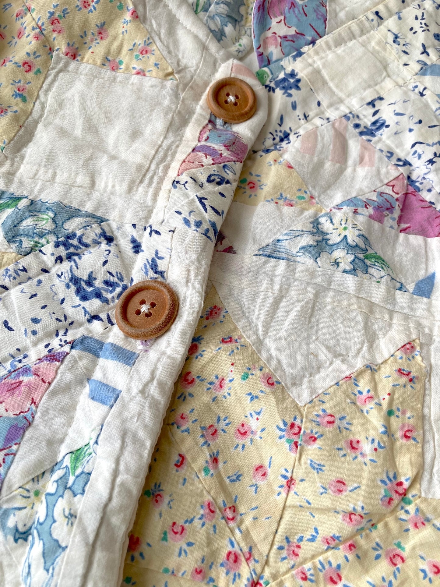 One-of-a-Kind Vintage Quilt Jacket Star & Diamond Pattern