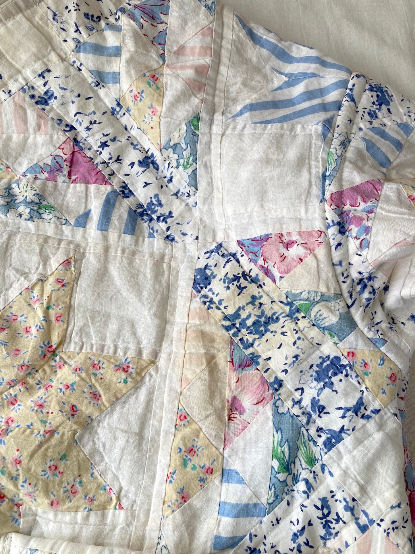One-of-a-Kind Vintage Quilt Jacket Star & Diamond Pattern