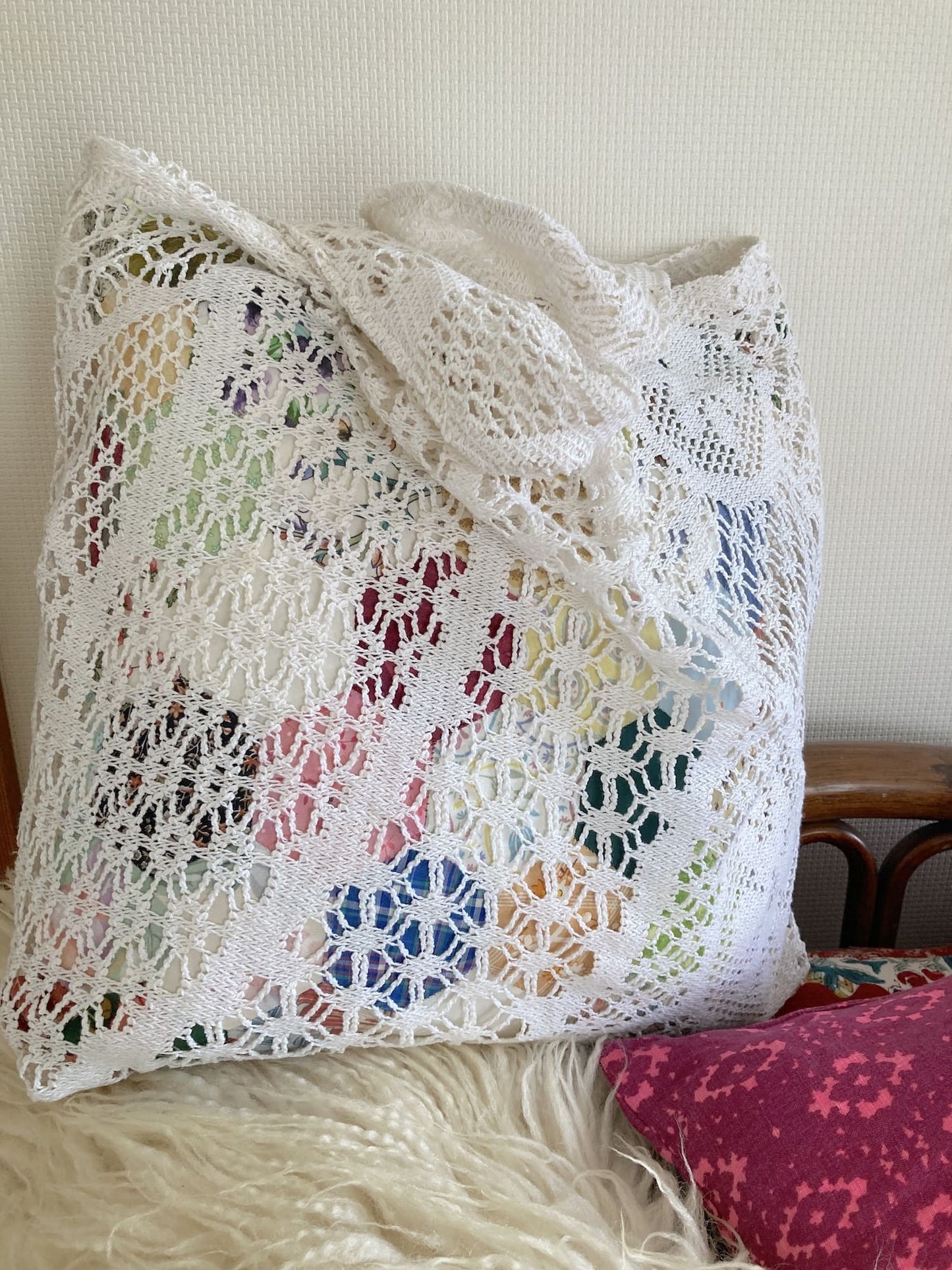 ヴィンテージ クロシェ リメイク ハンドバッグ