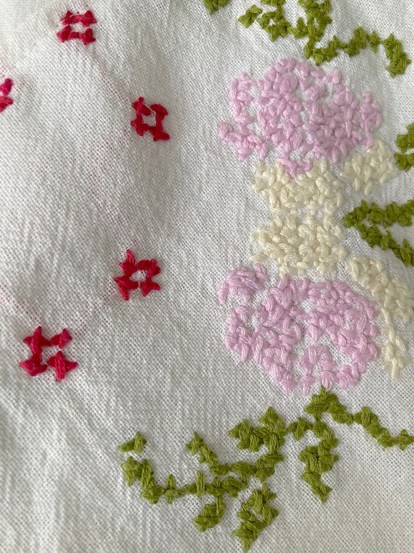 Handmade Relaxed-Fit Pants Made from Vintage Embroidered Fabric with Side Pockets