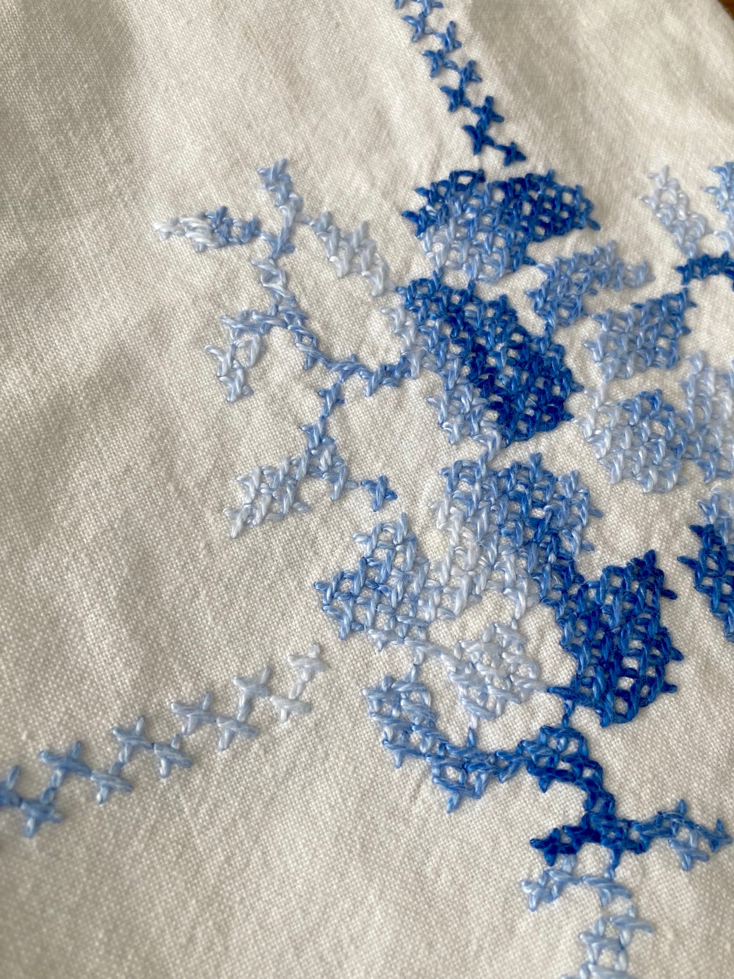 Handmade Relaxed-Fit Pants Made from Vintage Embroidered Fabric with Side Pockets