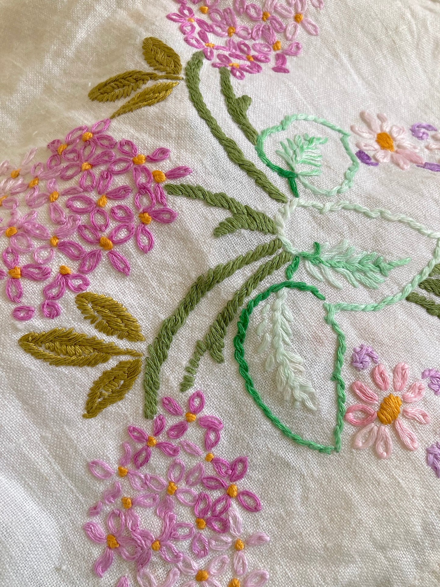 Handmade Skirt from Vintage Embroidered Linen & Cotton Cloth