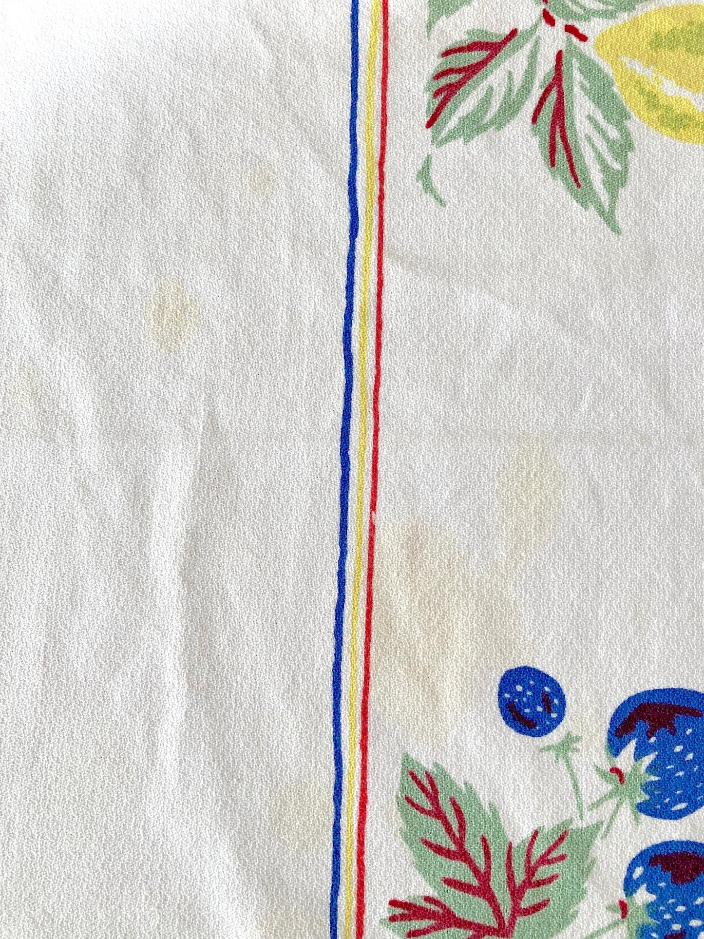 Vintage 50s USA ”Simtex” Fruit Print Cotton Tablecloth