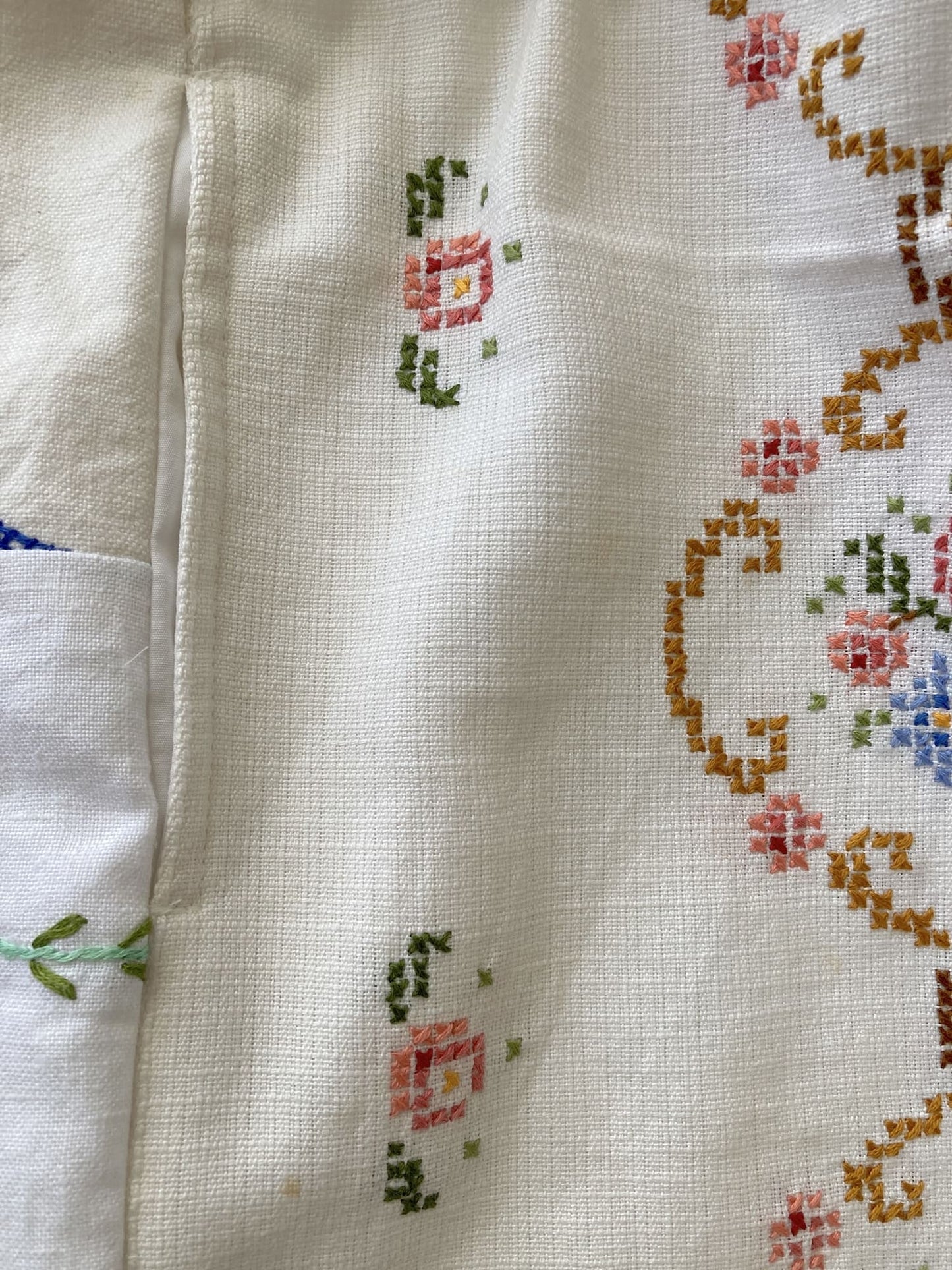 Upcycled Vintage Patchwork Embroidered Pants, One of a Kind Wide Leg Trousers