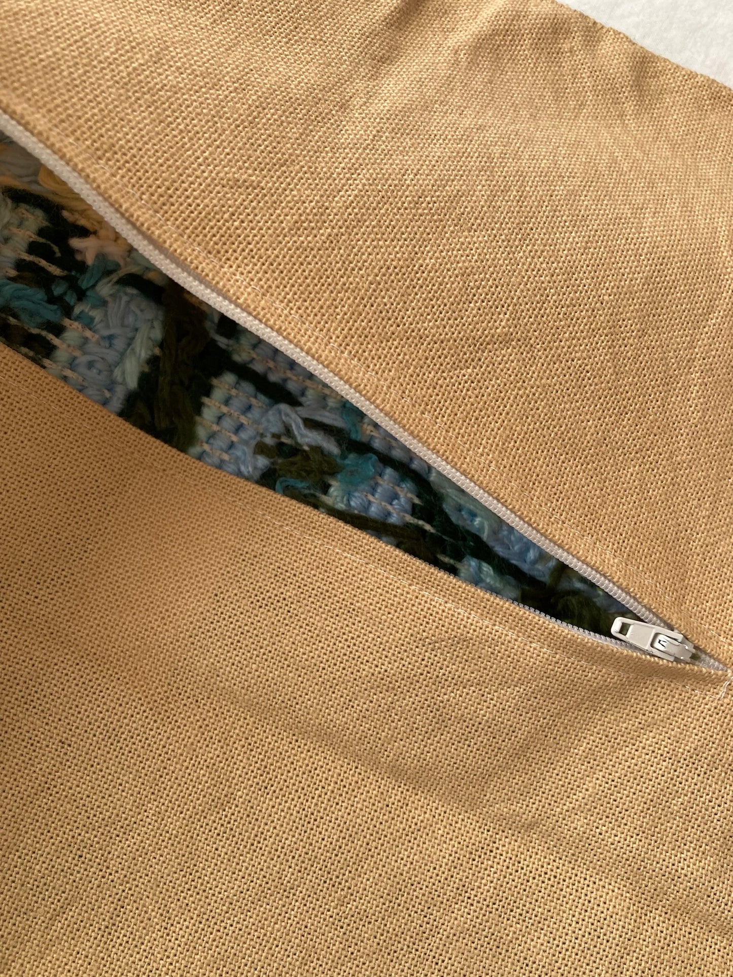 Vintage Garden Motif Needlework Cushion Cover