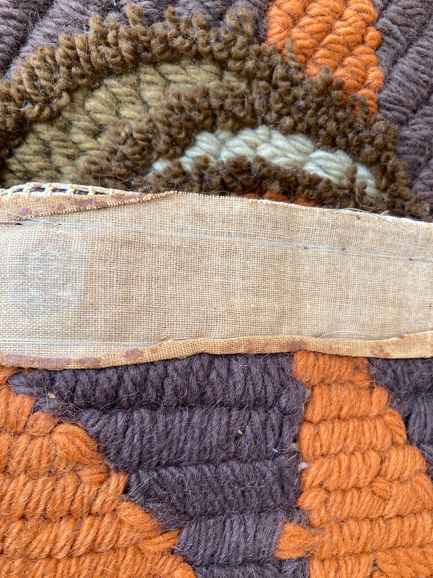 Bohemian Floral Wool Wall Hanging – Vintage Latch Hook Tapestry