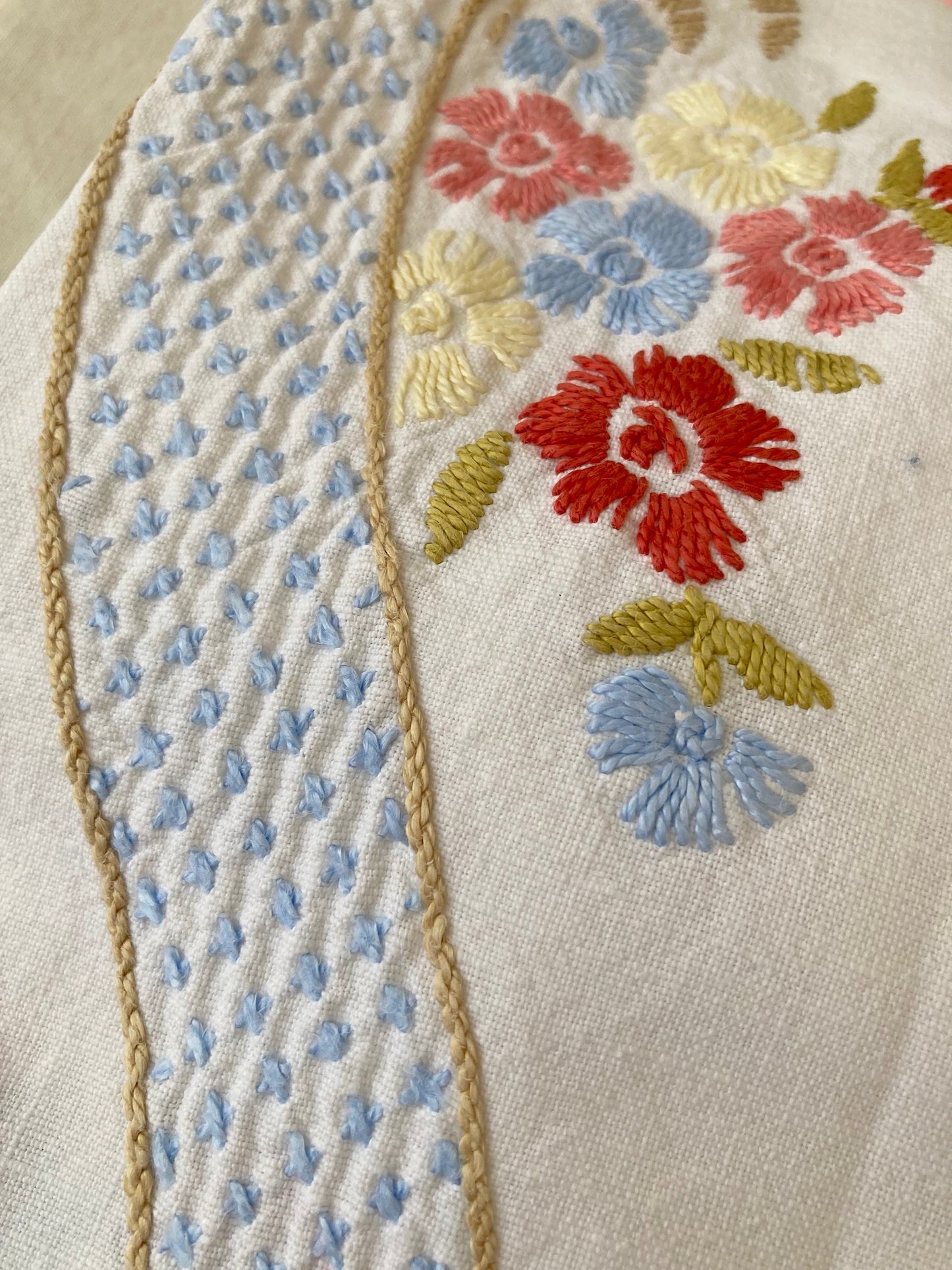 ヴィンテージ 刺繍 レース コットン生地 ワイドパンツ