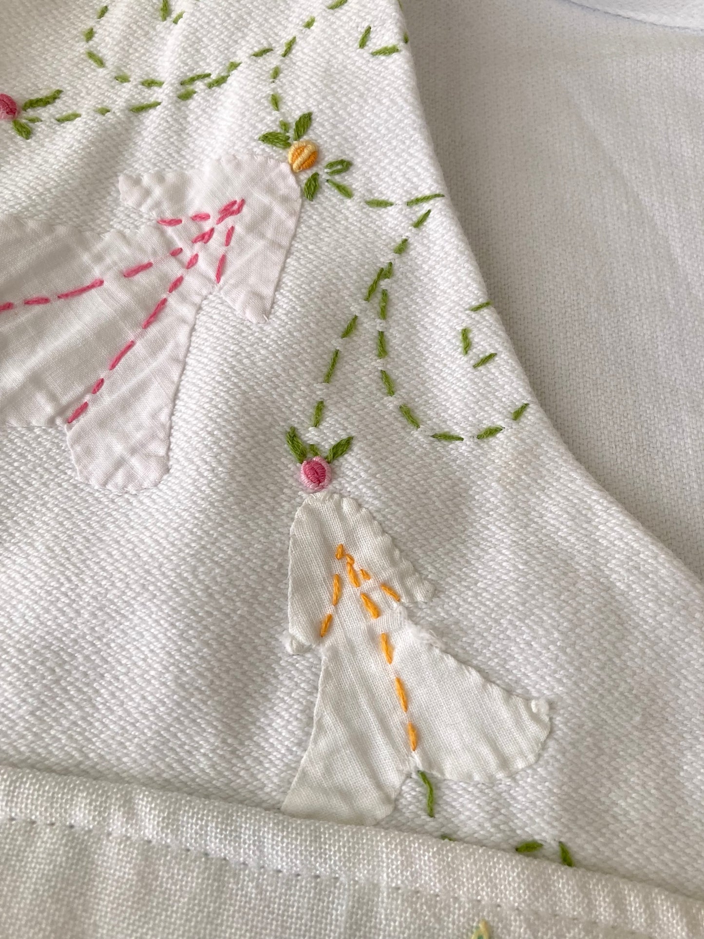 ヴィンテージ 刺繍 リネン 生地 リメイク ベスト ジレ