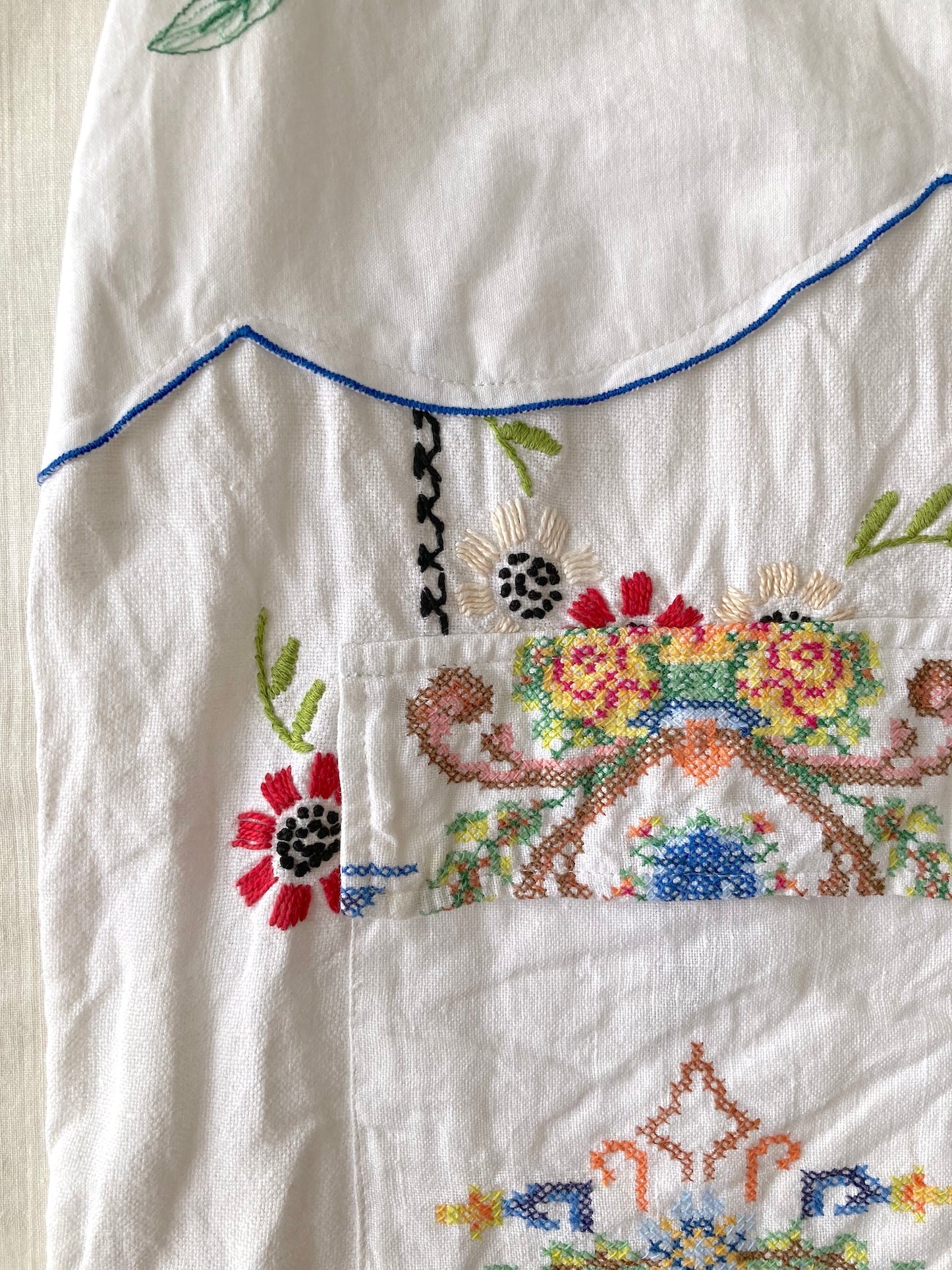 ヴィンテージ クロス刺繍 アップサイクル ボタンジャケット 刺繍クロス リメイク