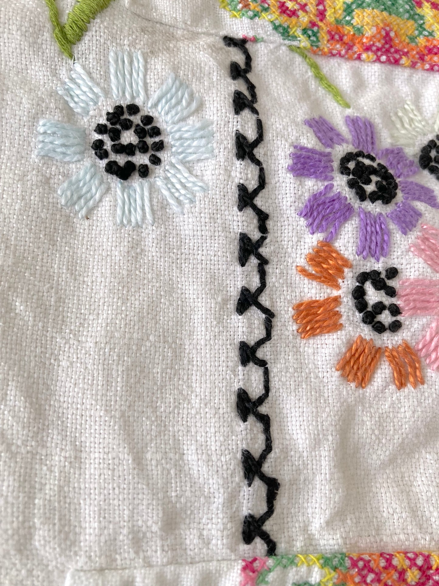 ヴィンテージ クロス刺繍 アップサイクル ボタンジャケット 刺繍クロス リメイク