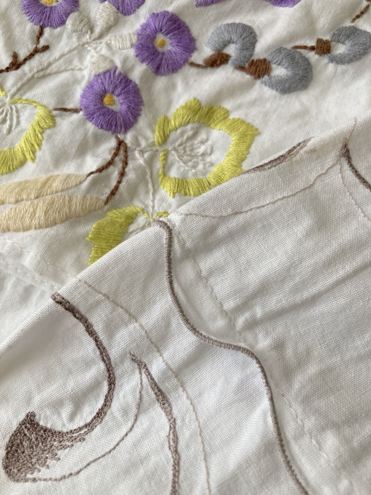 Upcycled Vintage Embroidery Shirt Jacket, Reworked Big Pockets Cotton Top