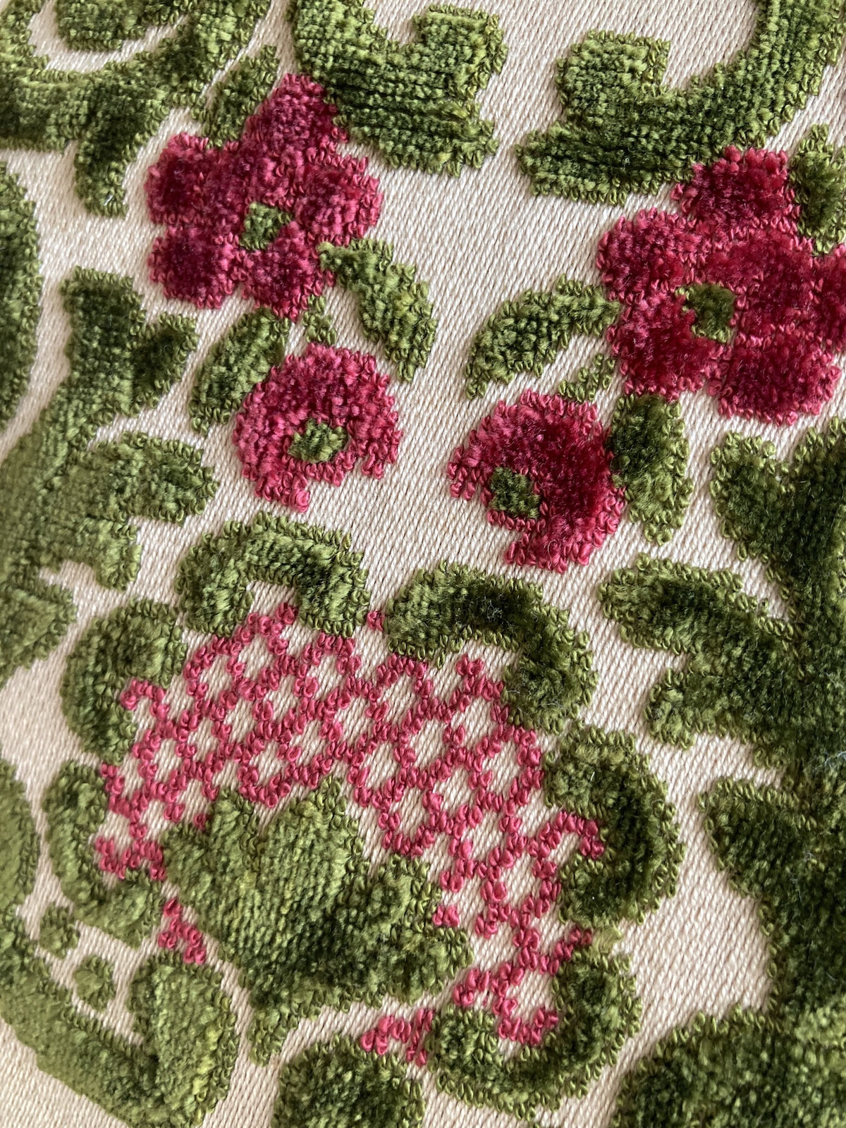 Vintage Velvet Floral Fabric Fringe Pillow Cover