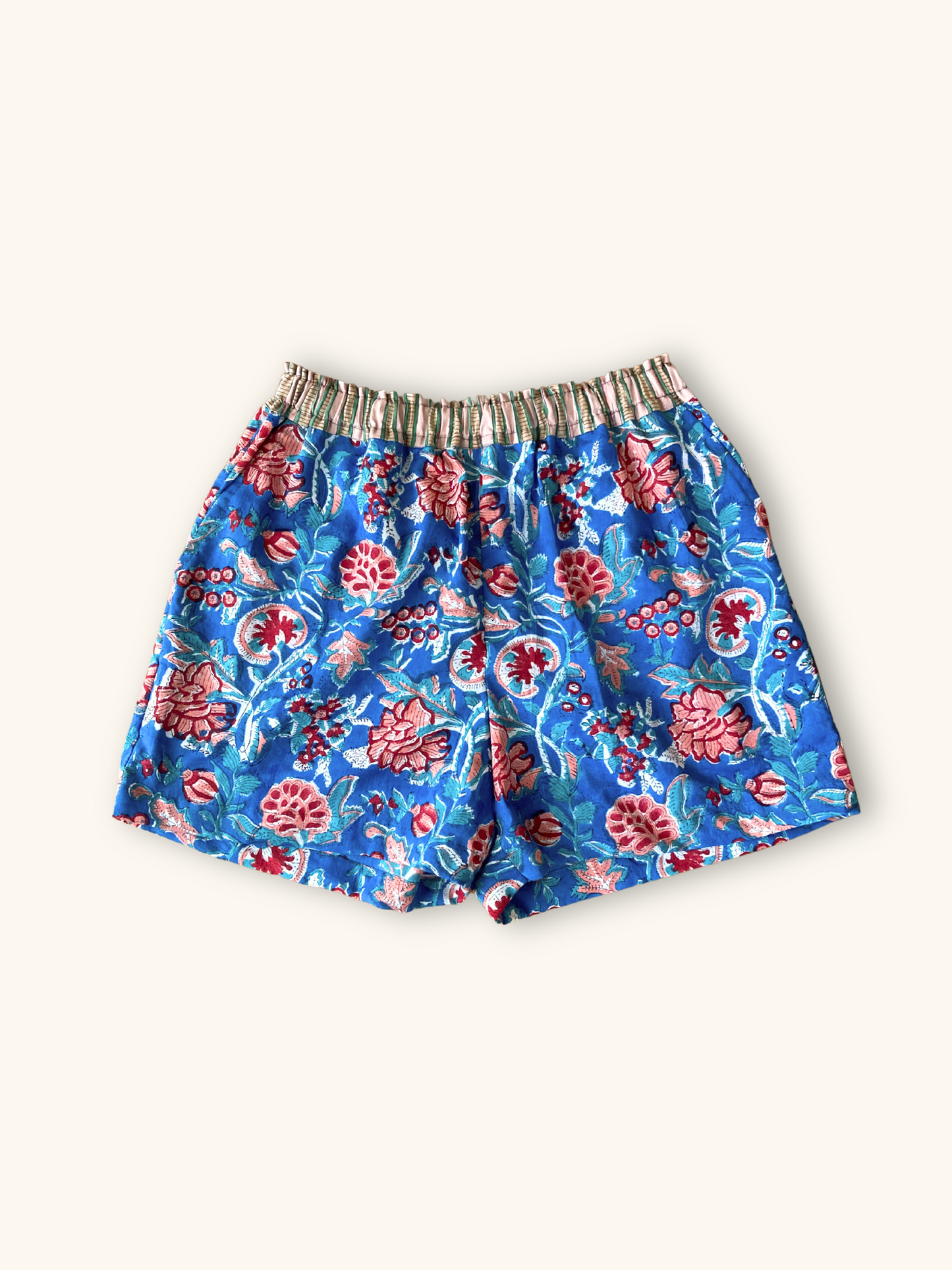 【custom order】Hand Block Printed Cotton Fabric Relaxed Shorts #Zoe